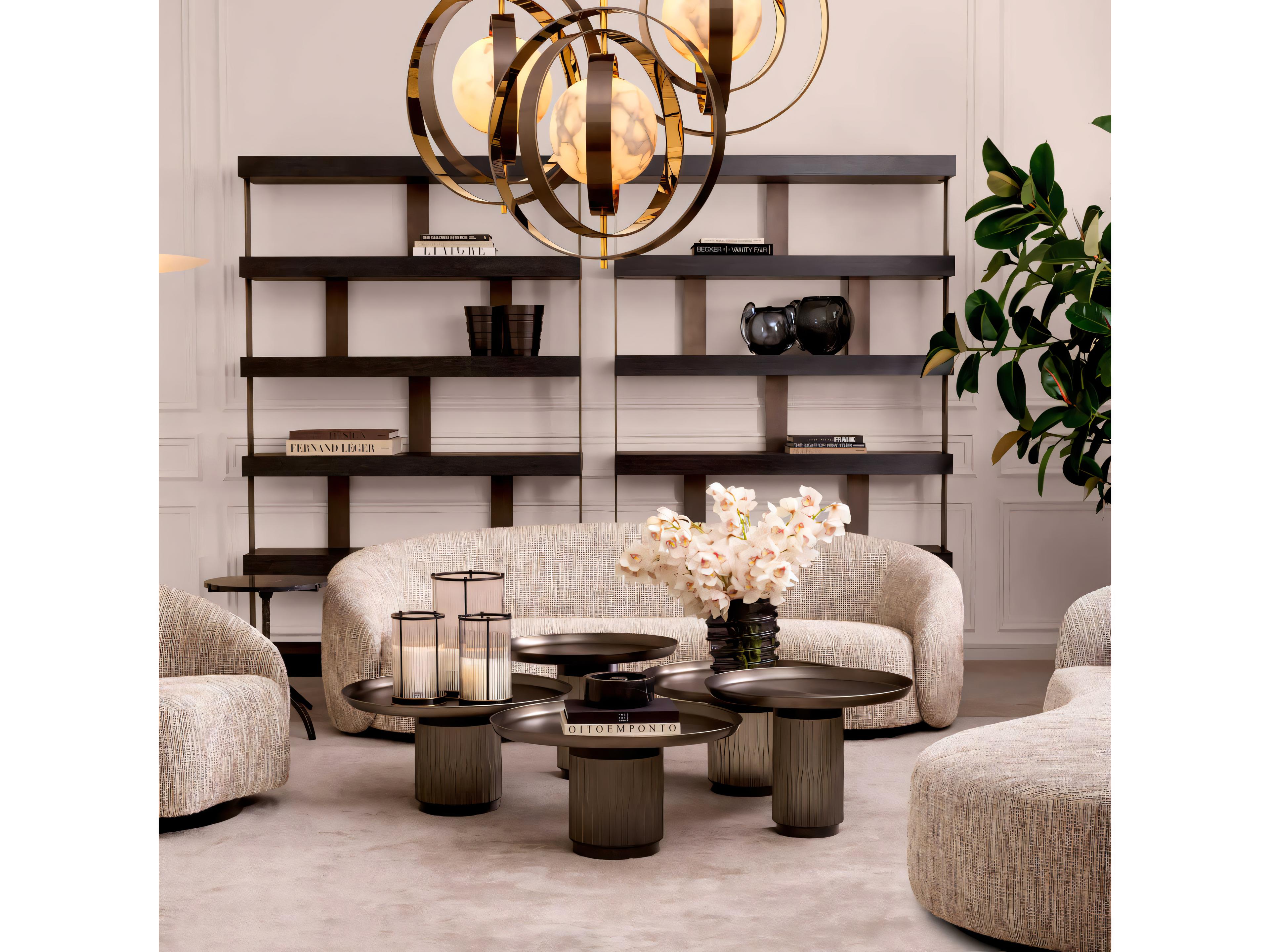 Eichholtz Zachary Gunmetal Set of 2 Coffee Table