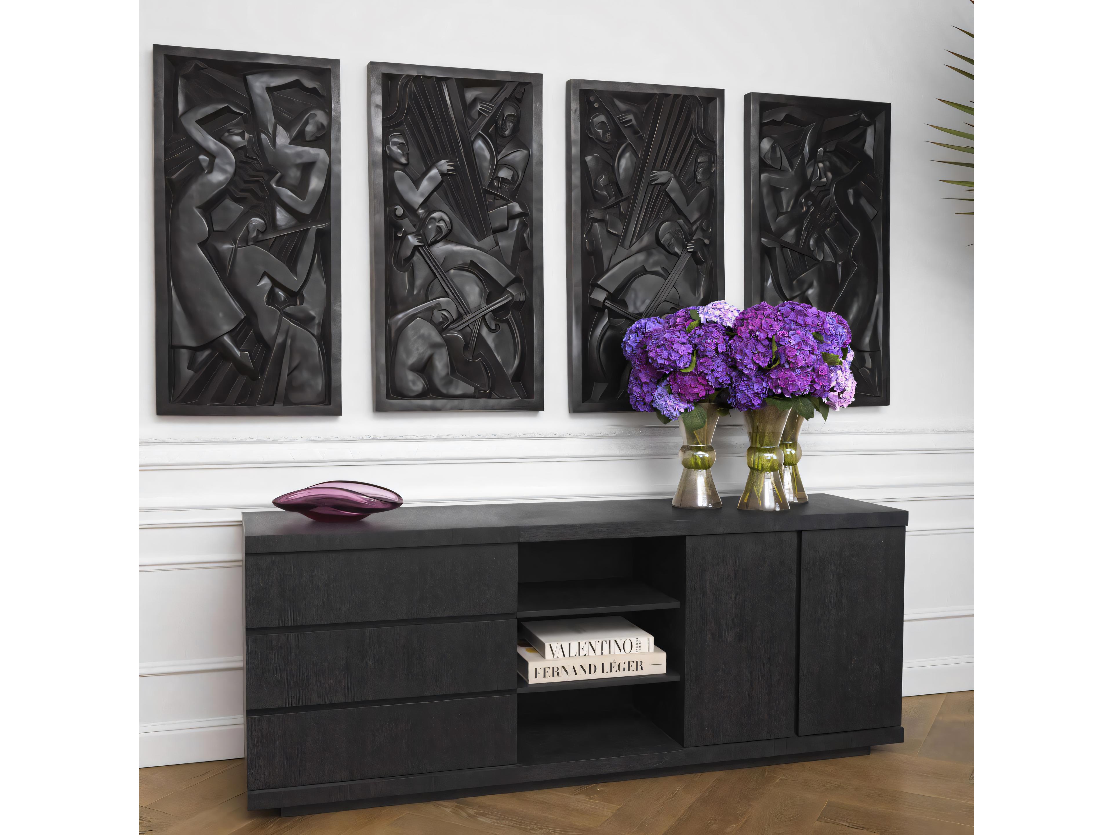 Eichholtz Crosby Charcoal Grey Oak Veneer Dresser