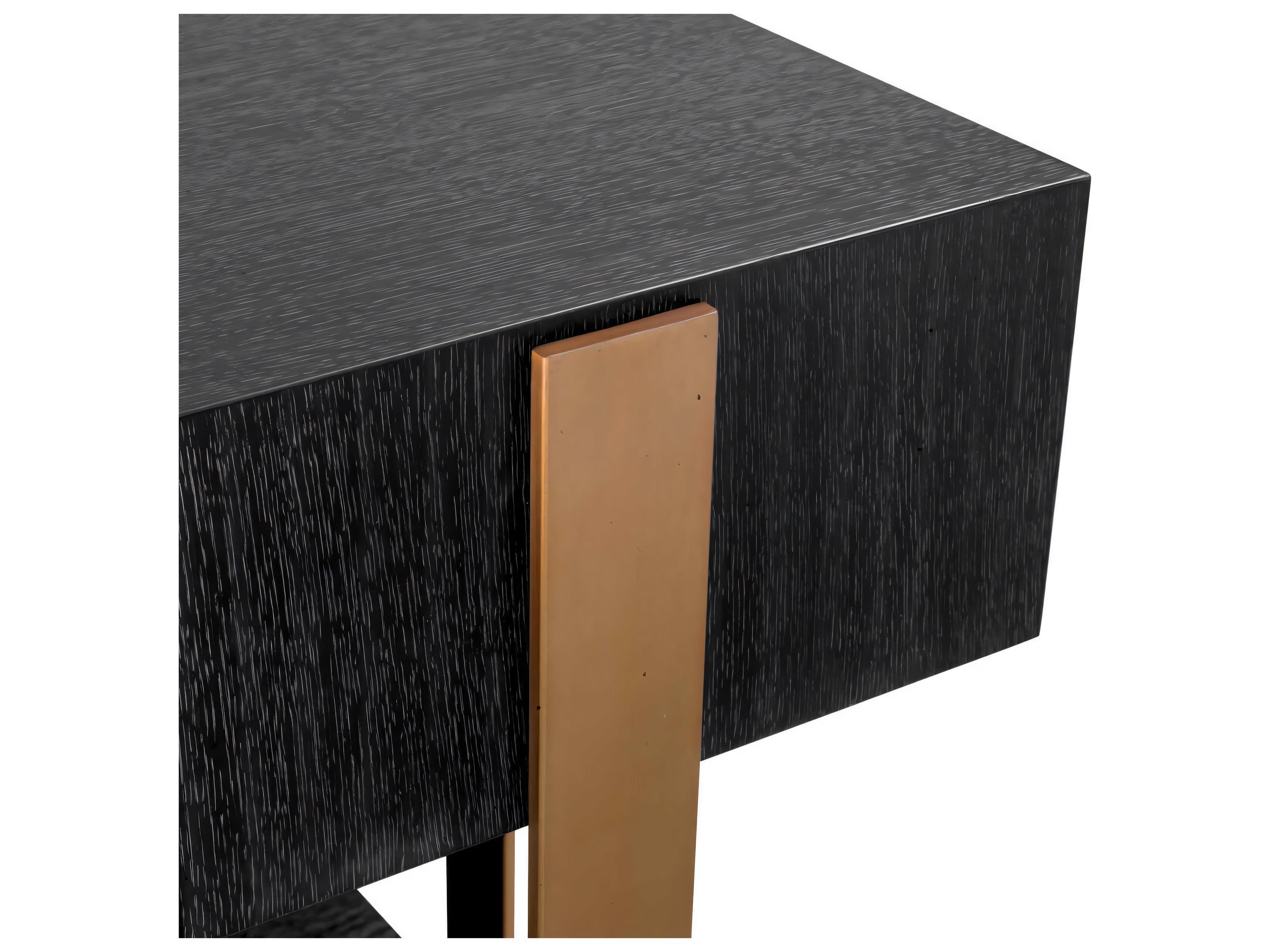 Eichholtz Nerone Charcoal Grey Oak Veneer Console Table