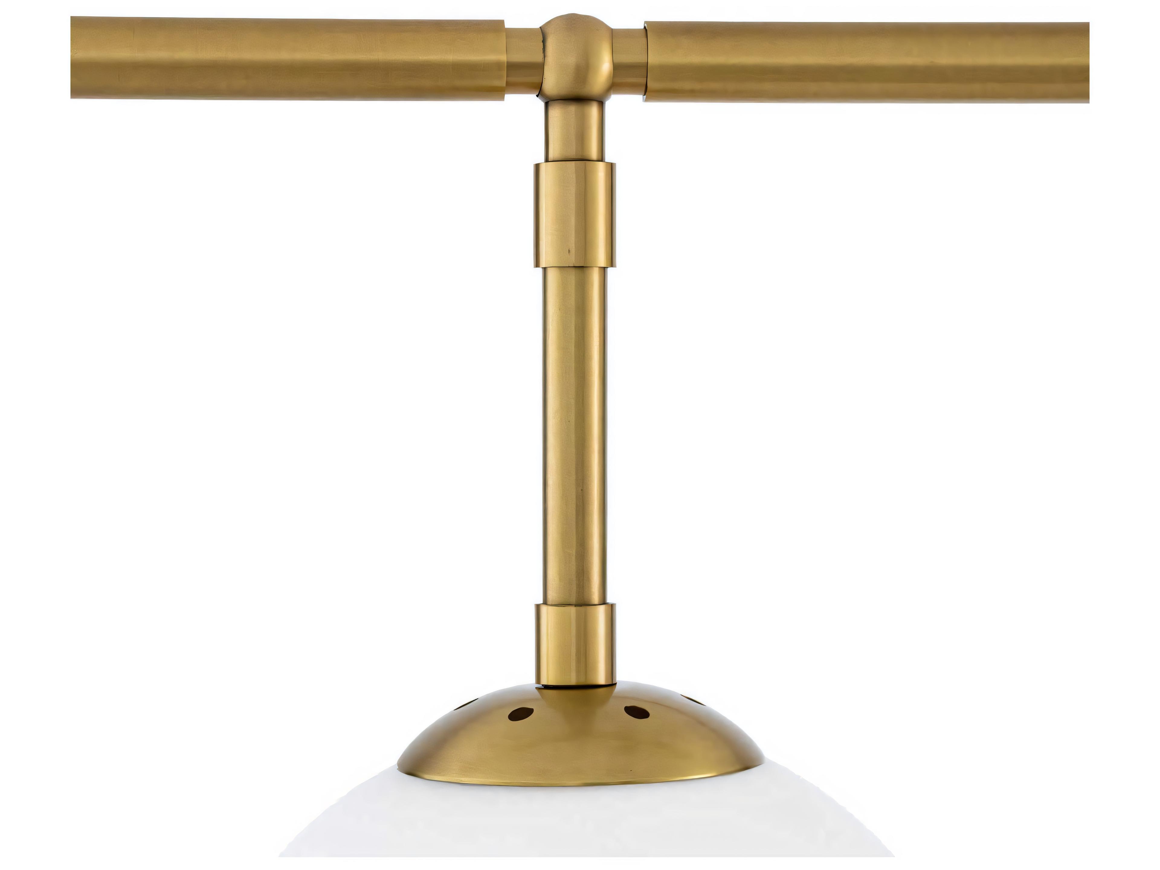 Eichholtz Tara Antique Brass White Glass Chandelier