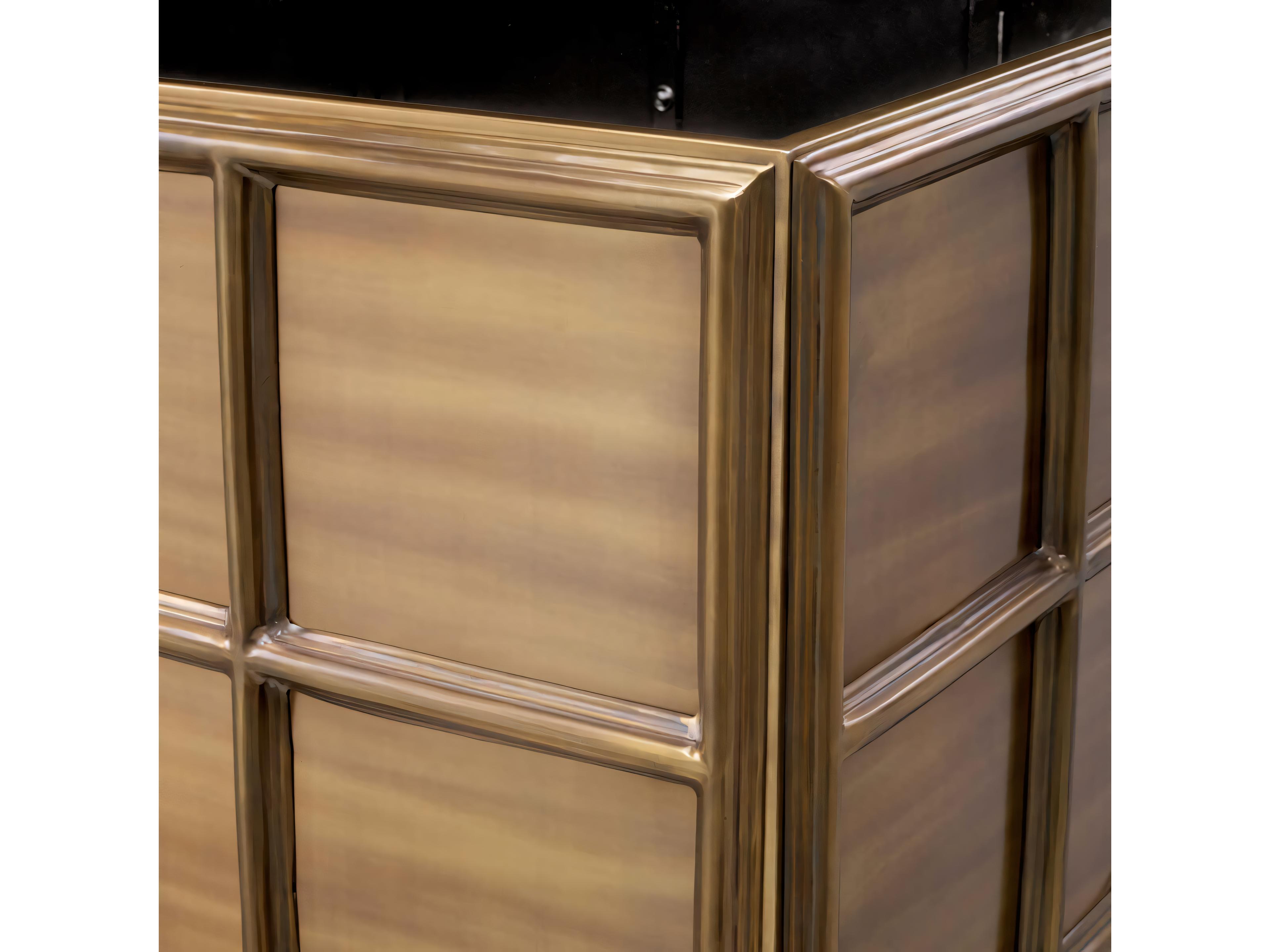 Eichholtz Grid Vintage Brass Planter