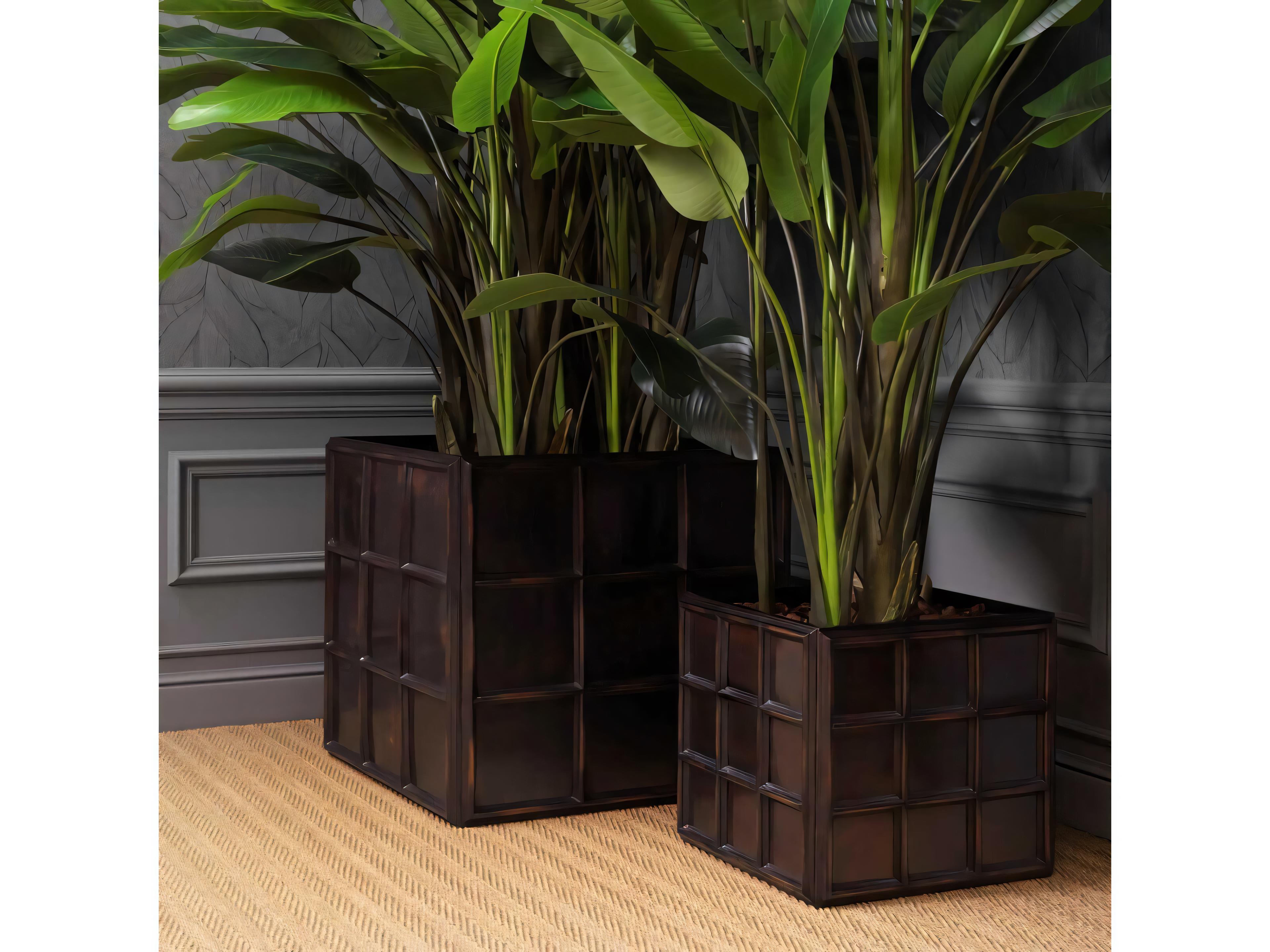 Eichholtz Grid Antique Bronze Planter