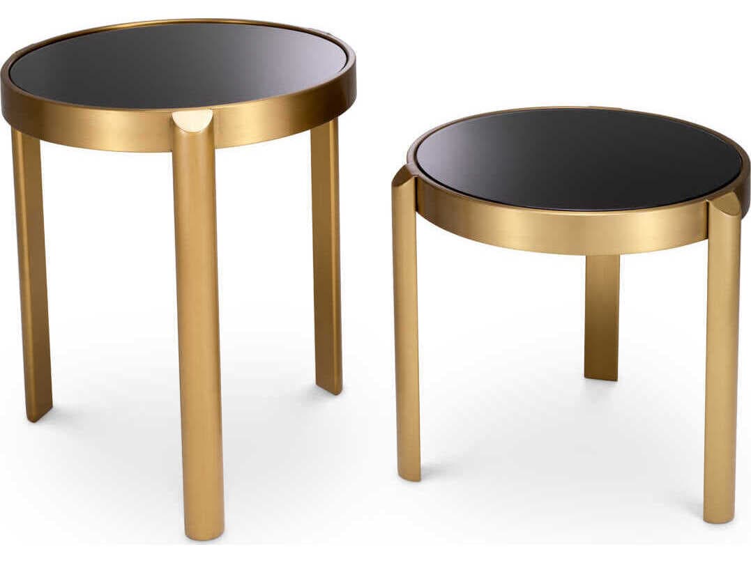 Eichholtz Buena Brushed Brass Set of 2 Side Table