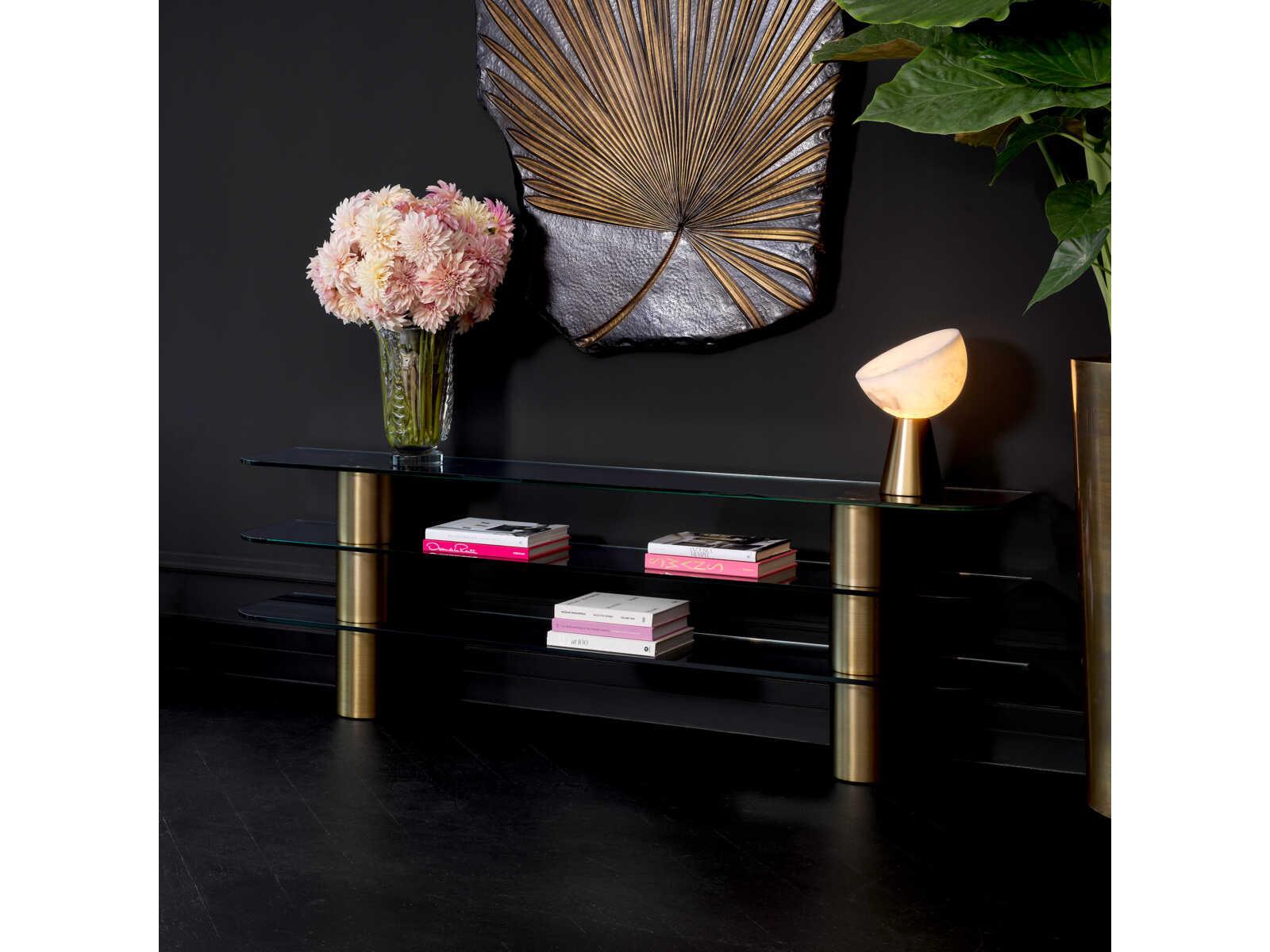 Eichholtz Lunden Brushed Brass Console Table