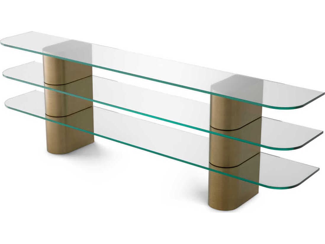 Eichholtz Lunden Brushed Brass Console Table