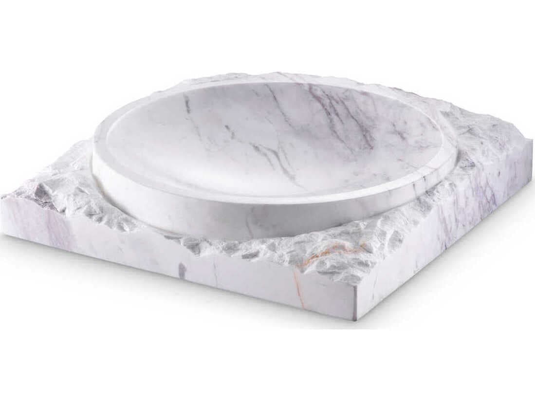 Eichholtz Montanita Honed White Marble Bowl