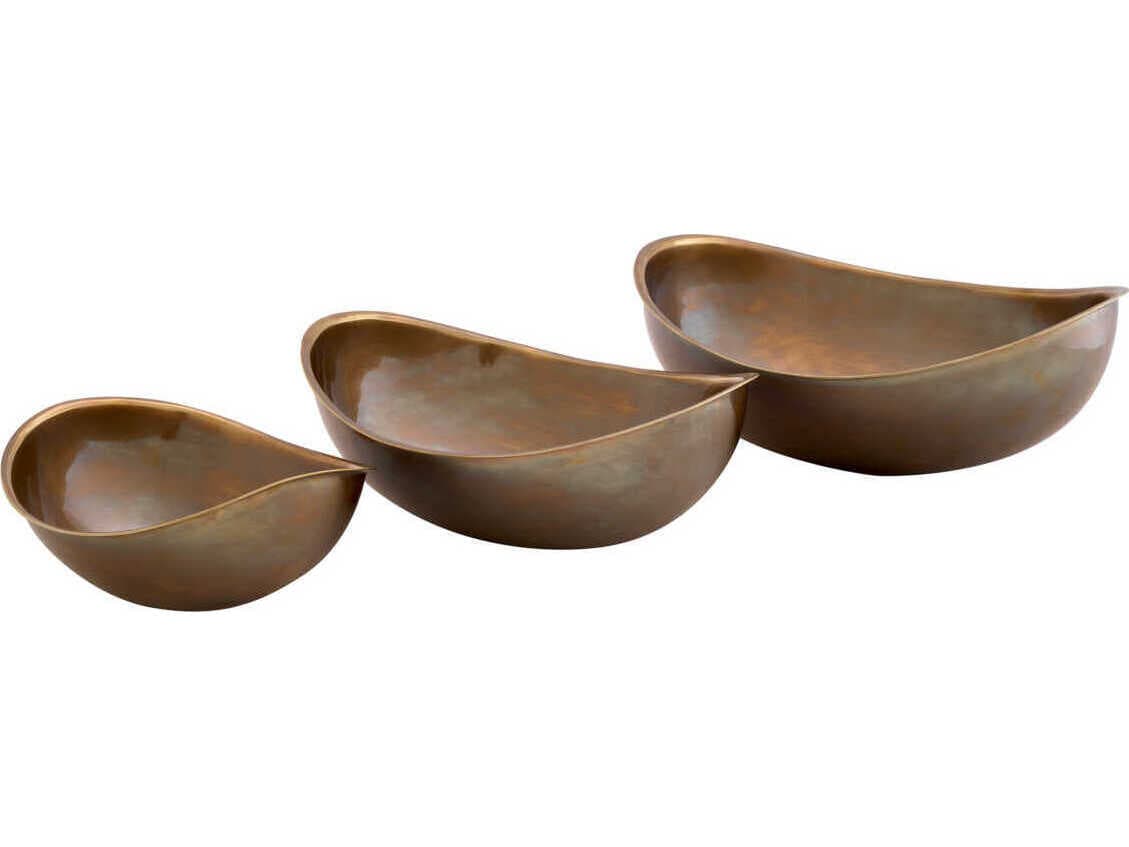 Eichholtz Sena Vintage Brass Bowl Set of 3