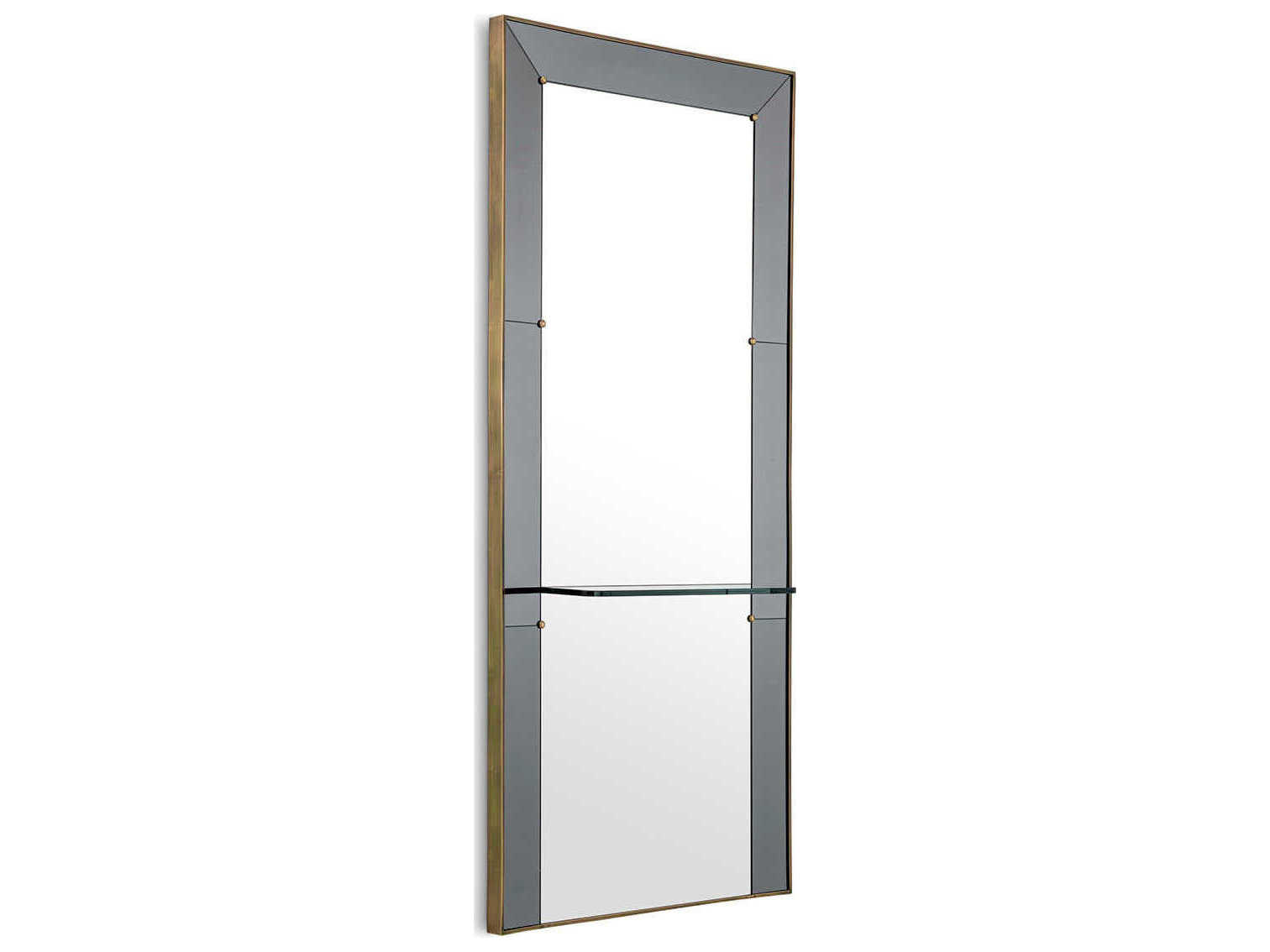 Eichholtz Bellana Antique Brass Smoke Glass Mirror