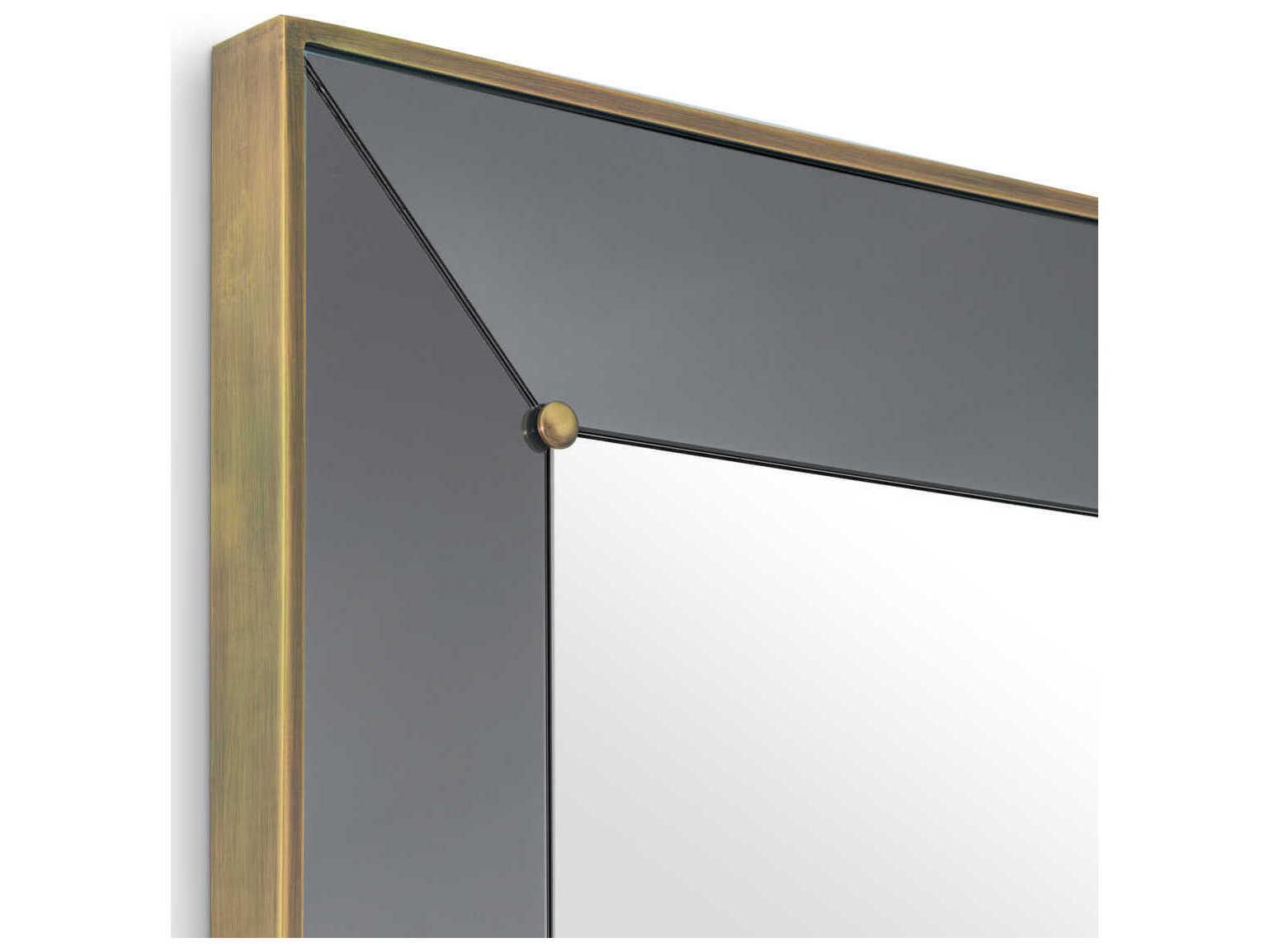 Eichholtz Bellana Antique Brass Smoke Glass Mirror