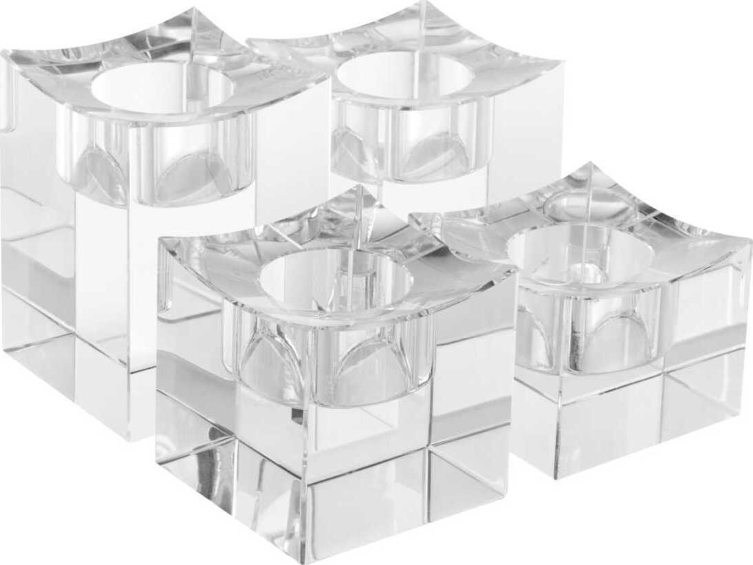 Eichholtz Giancarlo Low Crystal Glass Set of 4 Tealight Holder