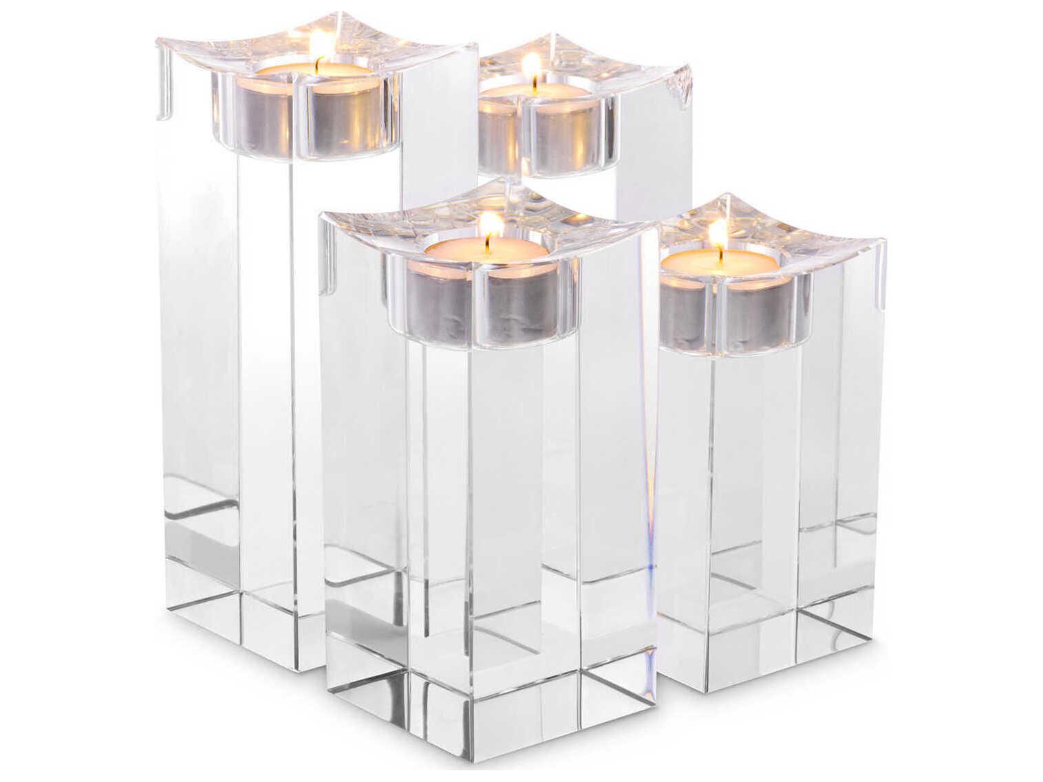 Eichholtz Giancarlo High Crystal Glass Set of 4 Tealight Holder