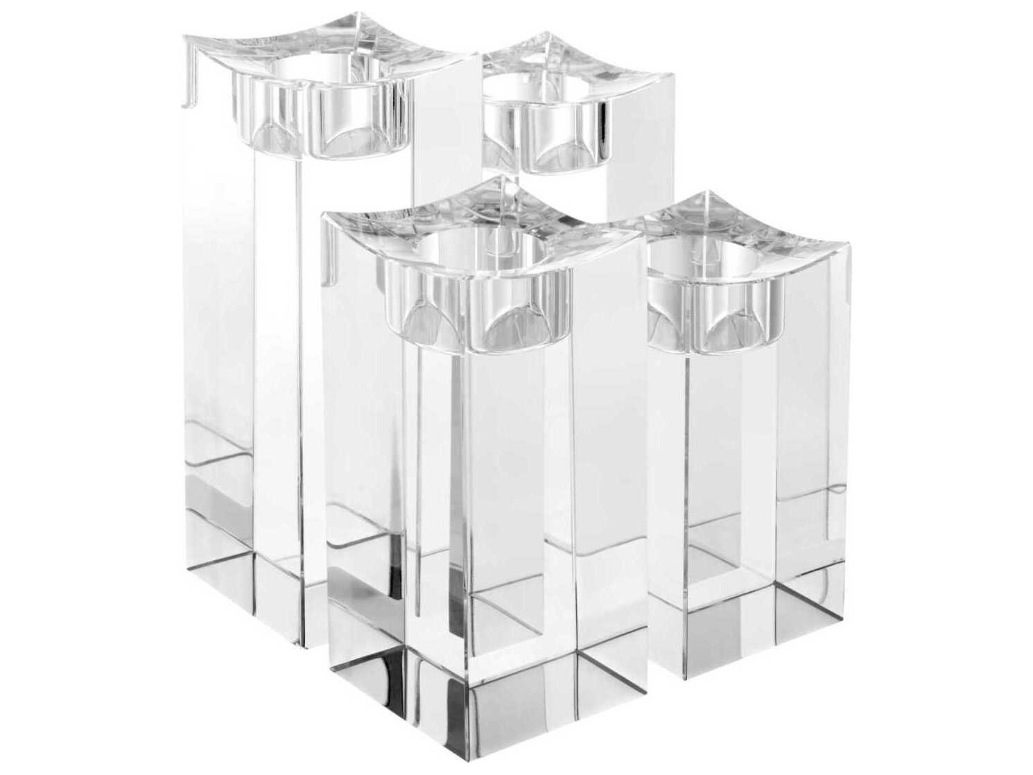 Eichholtz Giancarlo High Crystal Glass Set of 4 Tealight Holder