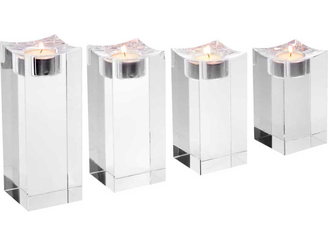 Eichholtz Giancarlo High Crystal Glass Set of 4 Tealight Holder