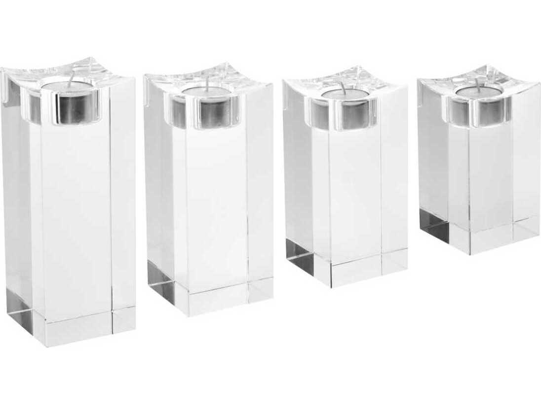 Eichholtz Giancarlo High Crystal Glass Set of 4 Tealight Holder