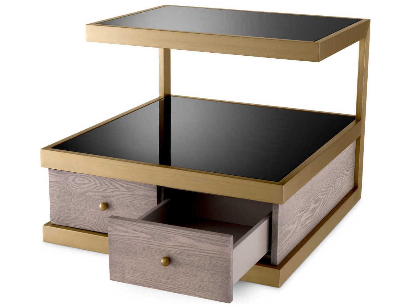 Eichholtz Kuboa Brushed Brass Side Table