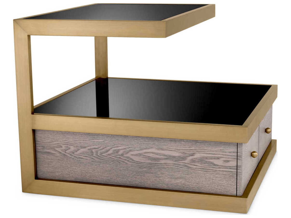 Eichholtz Kuboa Brushed Brass Side Table