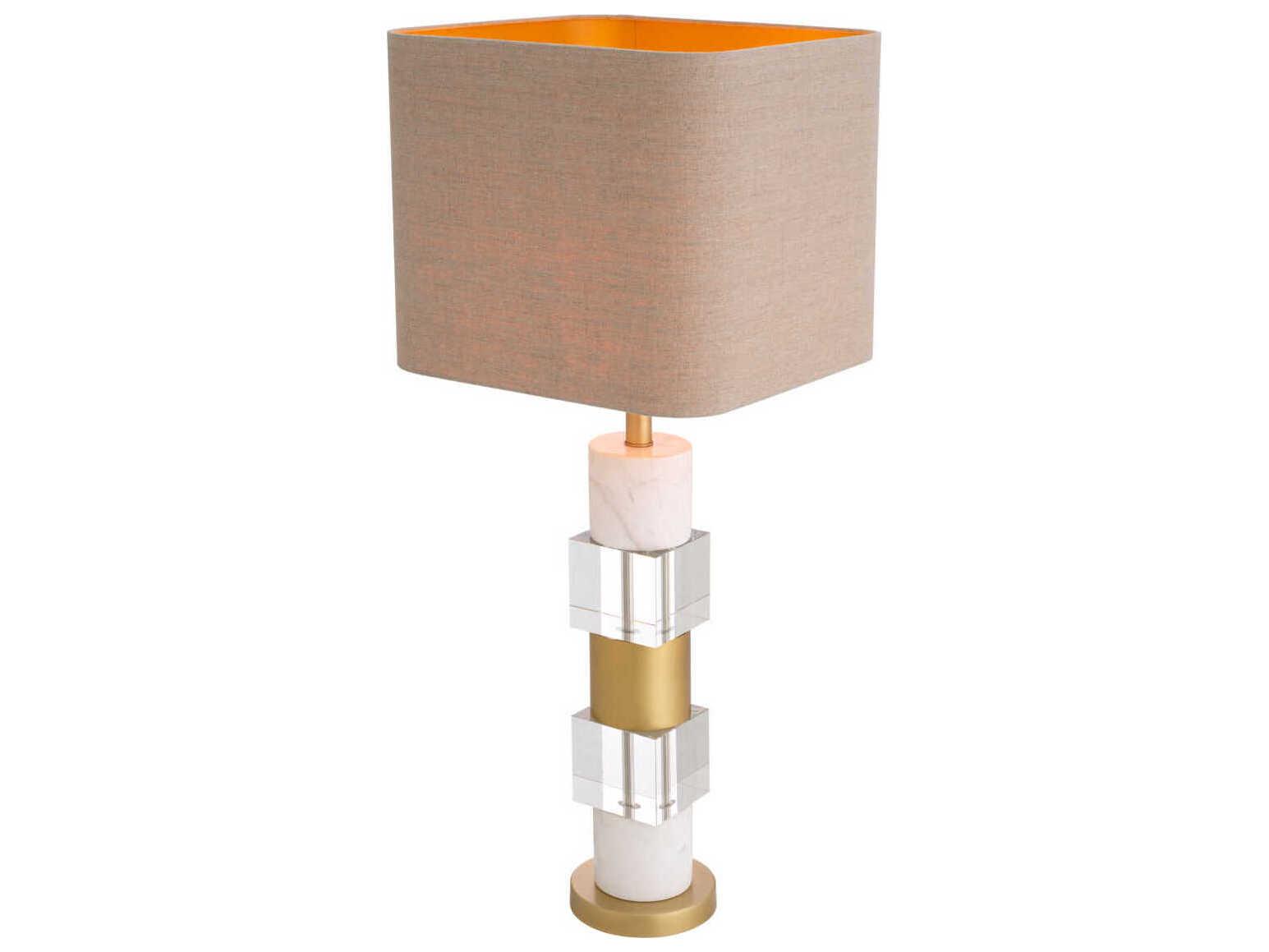 Eichholtz Cullingham White Marble Incl Shade Table Lamp