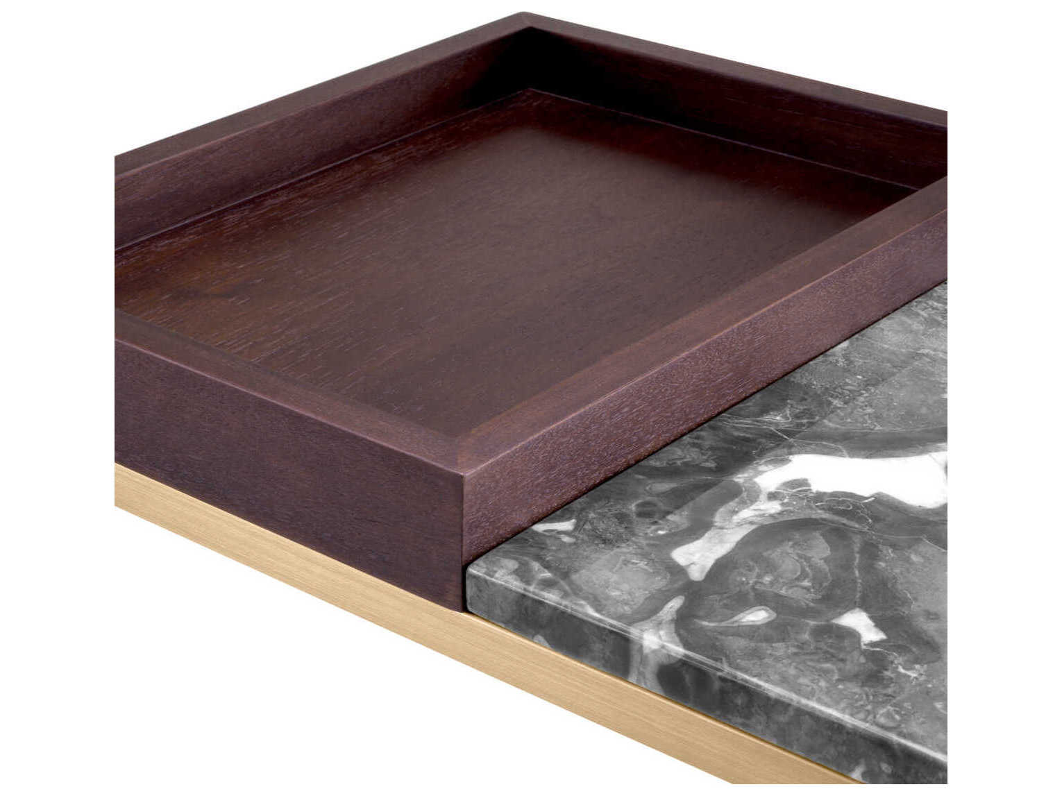 Eichholtz Forma Brushed Brass Grey Marble Side Table