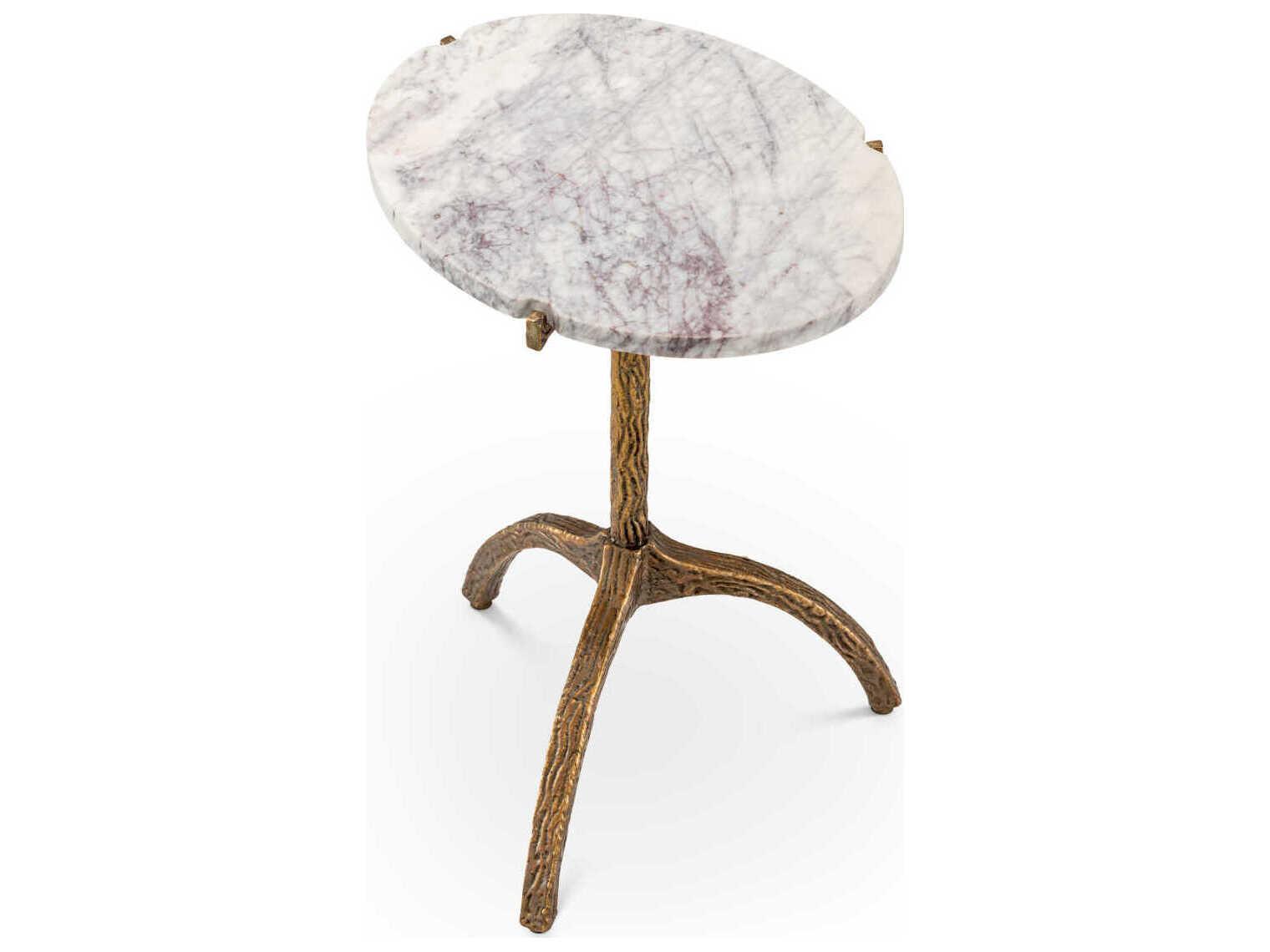 Eichholtz Cortina Oval Vintage Brass Side Table