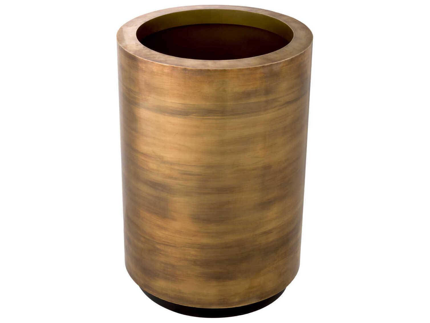 Eichholtz Jasper Round High Vintage Brass Round Planter