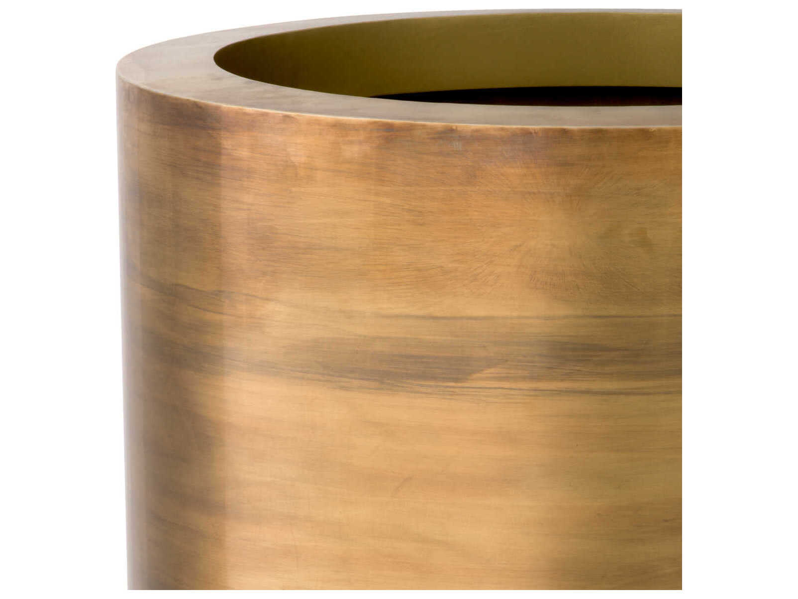 Eichholtz Jasper Round High Vintage Brass Round Planter