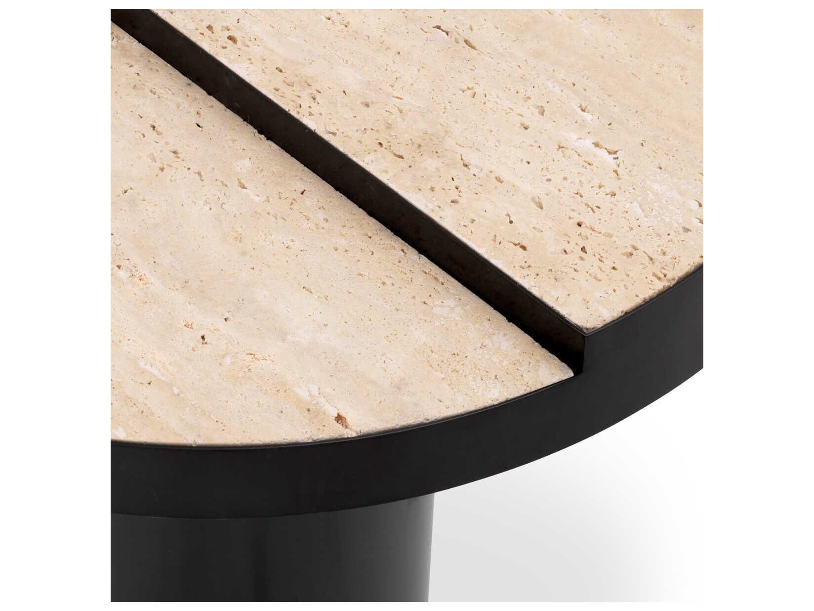 Eichholtz Excelsior Bronze Travertine Side Table