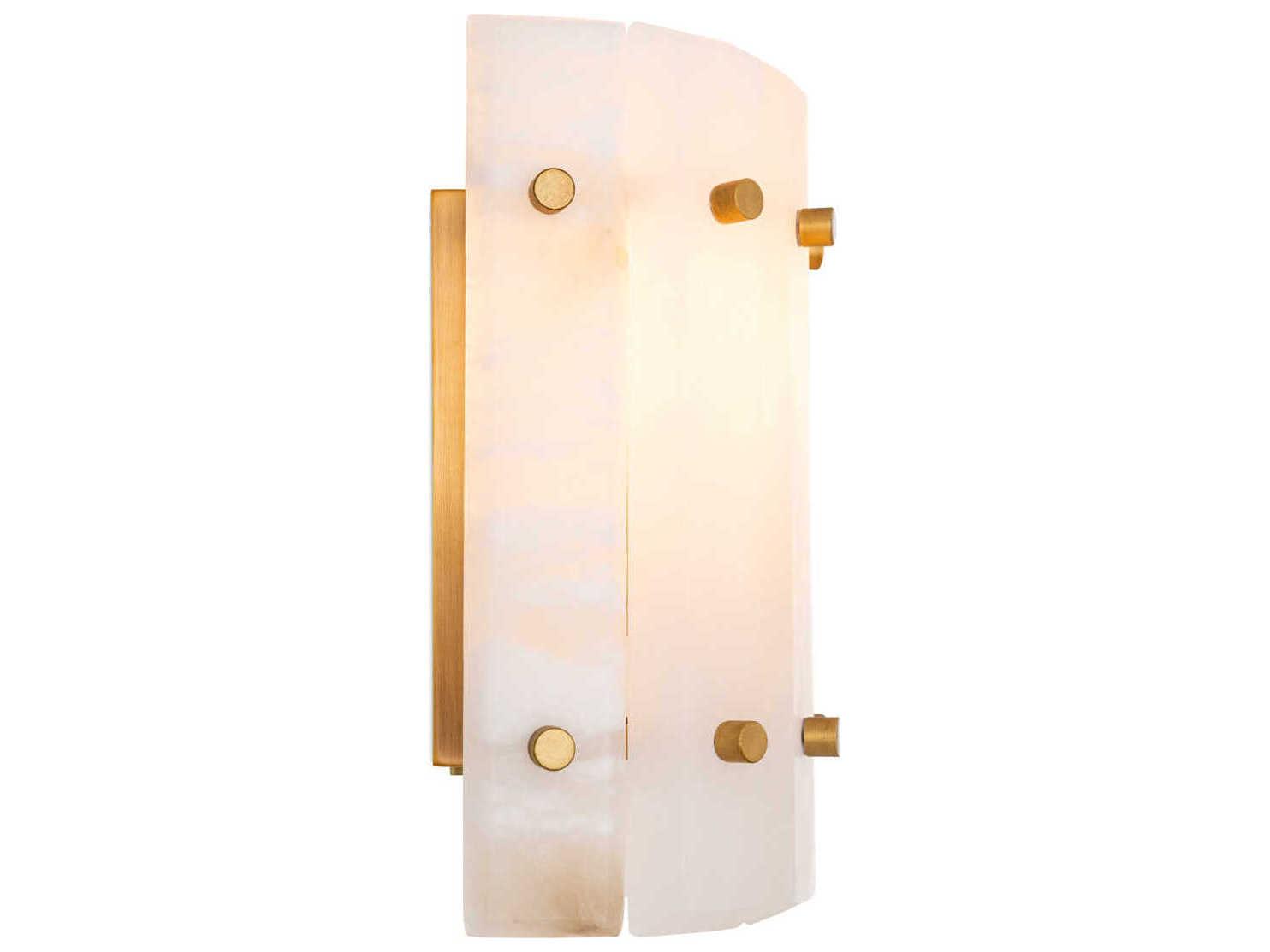 Eichholtz Blason Single Antique Brass Alabaster Wall Lamp