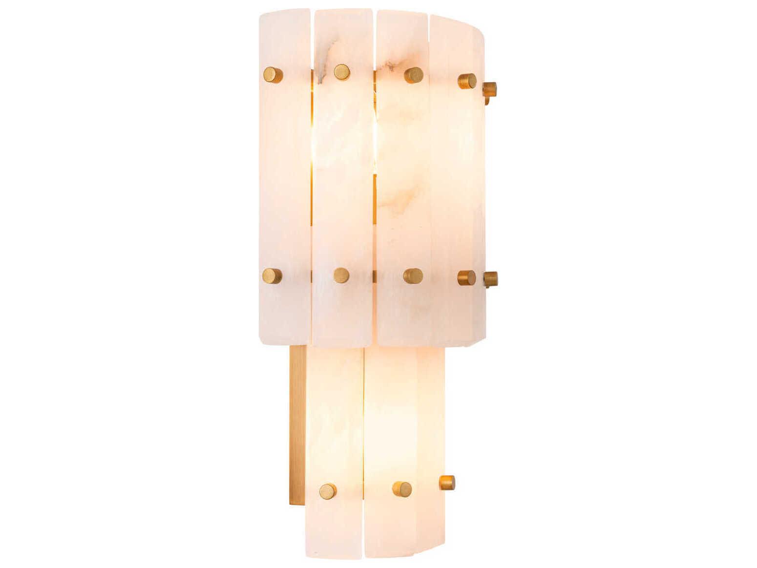 Eichholtz Blason Double Antique Brass Alabaster Wall Lamp
