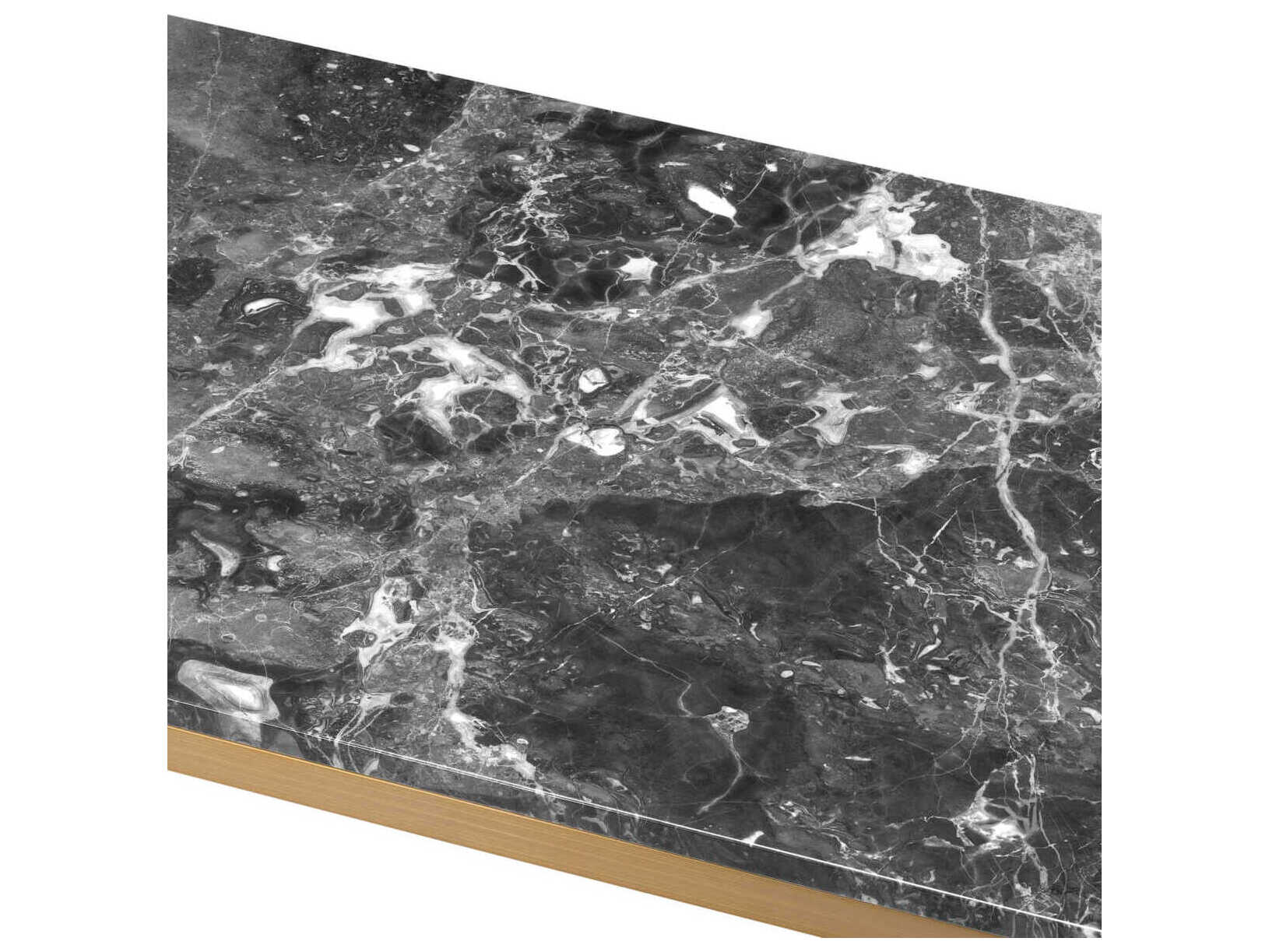 Eichholtz Criss Cross Brushed Brass Grey Marble Coffee Table