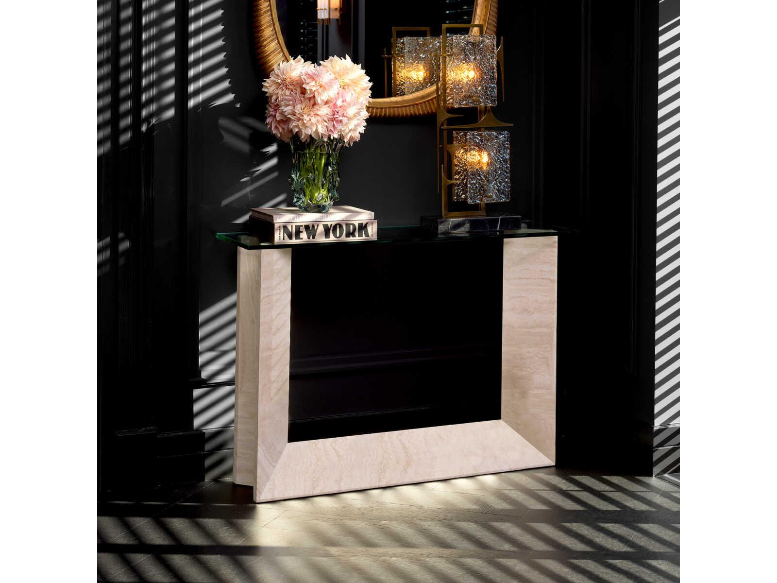 Eichholtz Fortuna Travertine Console Table