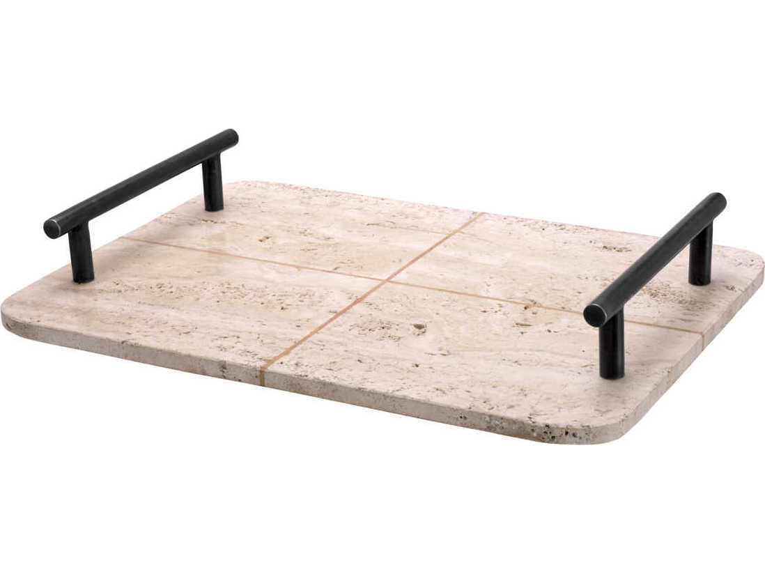 Eichholtz Ugo Travertine Bronze Highlight Tray