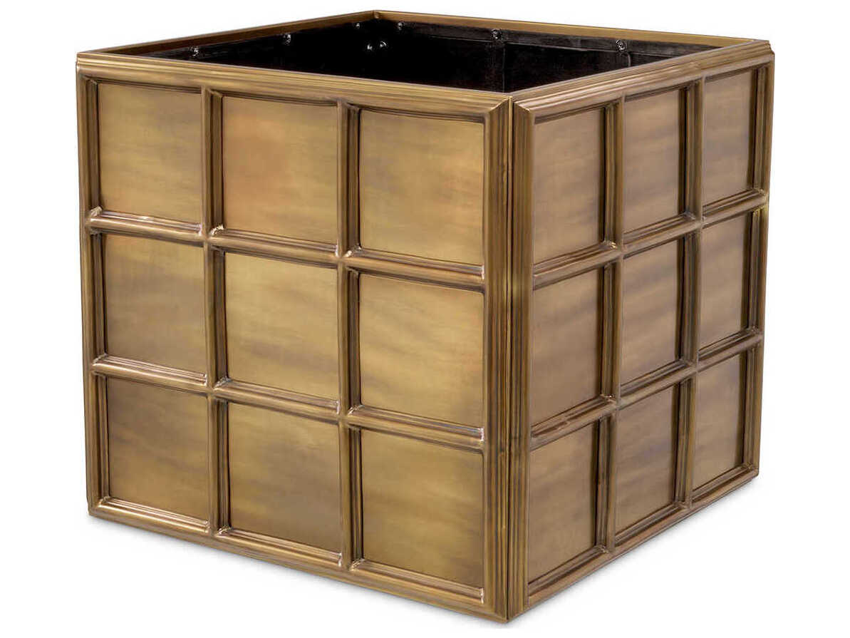 Eichholtz Grid Vintage Brass Planter