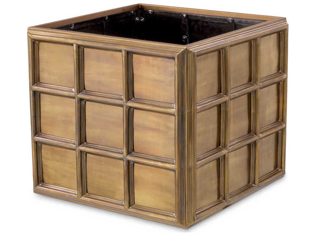 Eichholtz Grid Vintage Brass Planter