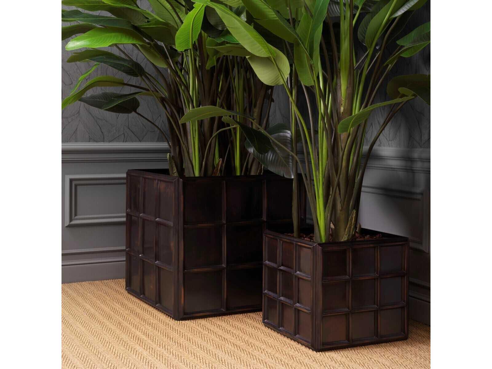 Eichholtz Grid Antique Bronze Planter