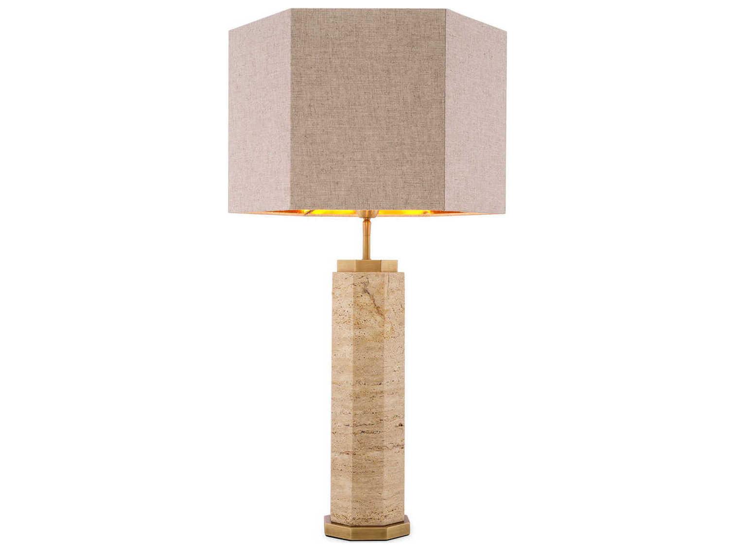 Eichholtz Newman Travertine Incl Shade Table Lamp