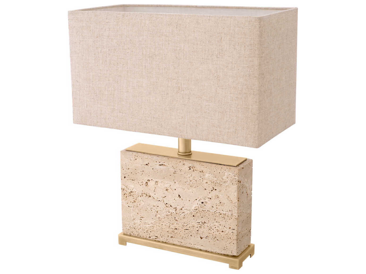 Eichholtz Newton S Travertine Incl Shade Table Lamp