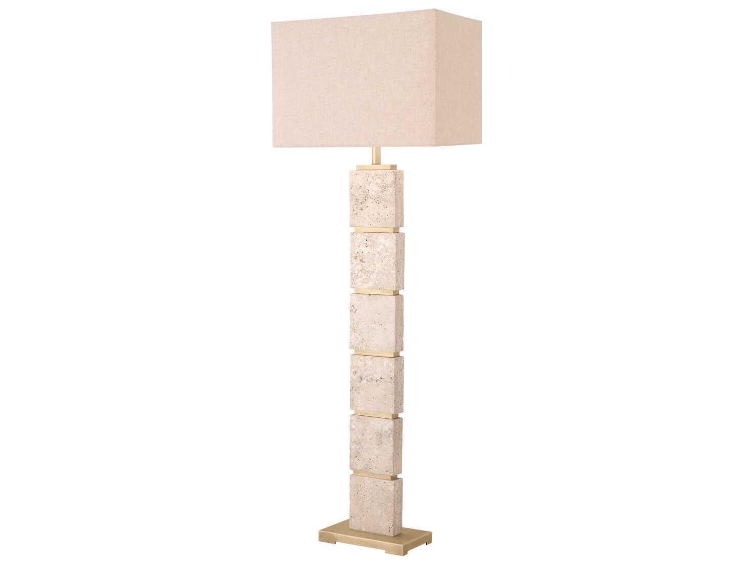 Eichholtz Newton Travertine Incl Shade Floor Lamp