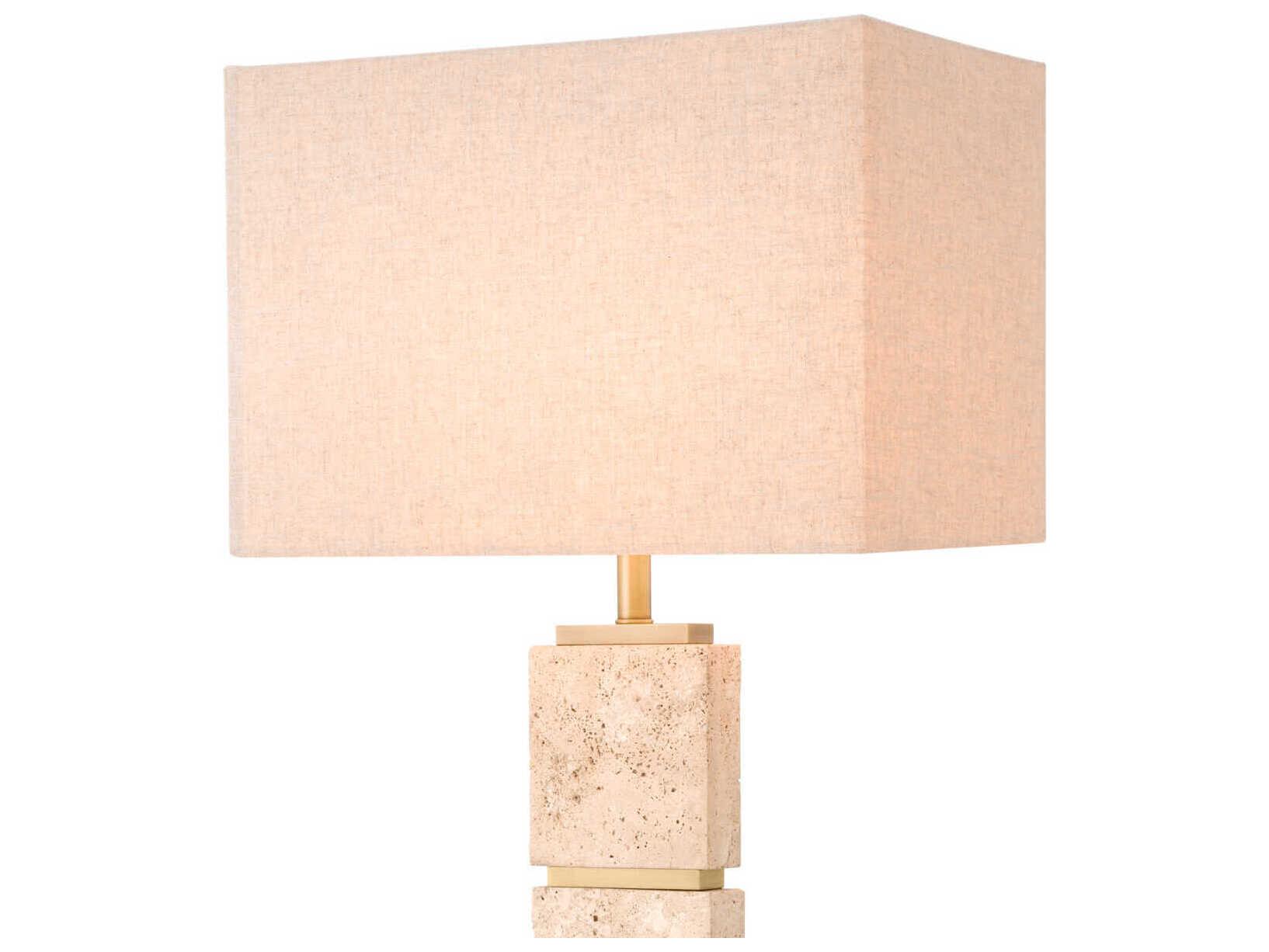Eichholtz Newton Travertine Incl Shade Floor Lamp
