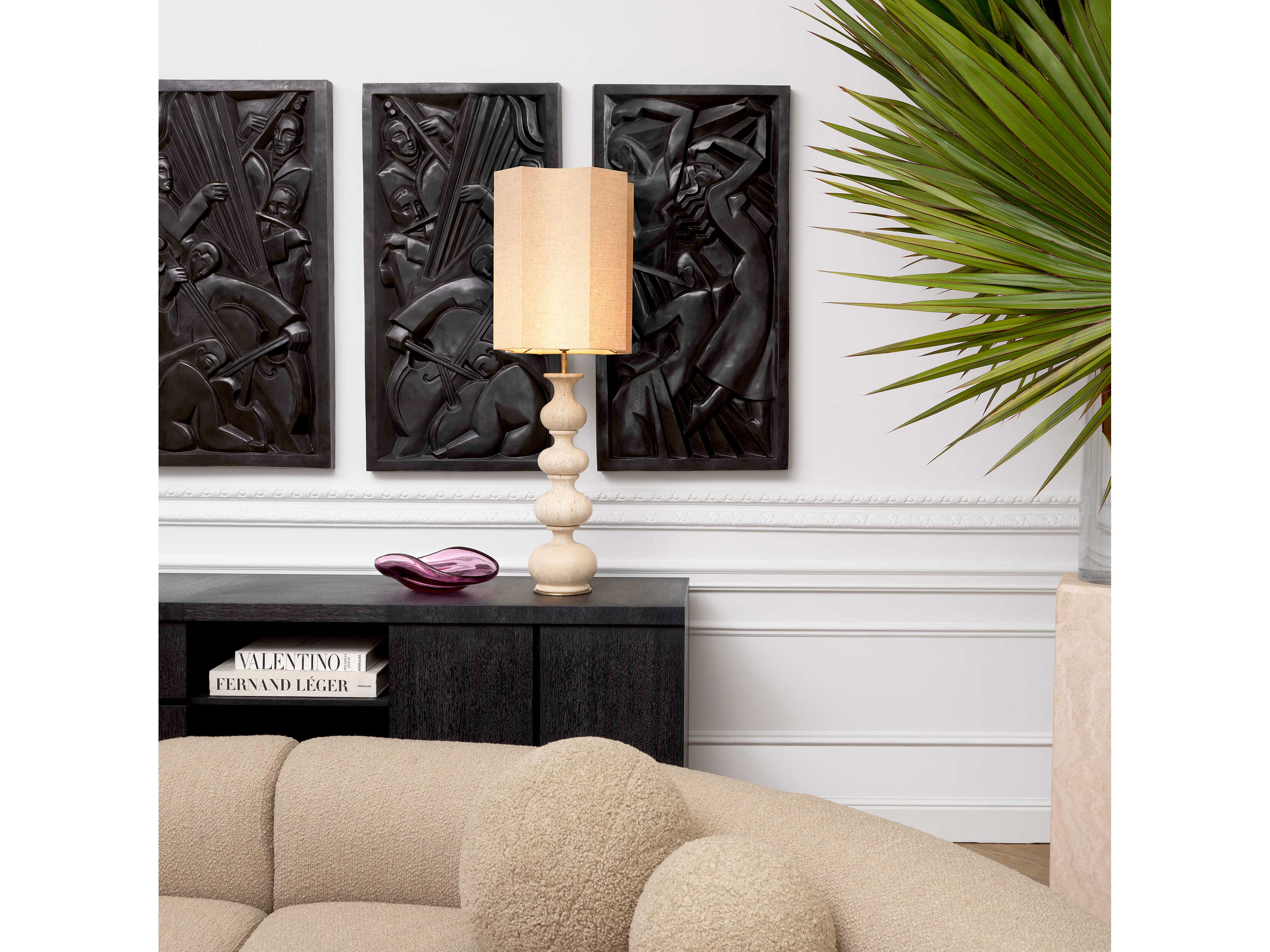 Eichholtz Mabel Travertine Incl Shade Table Lamp