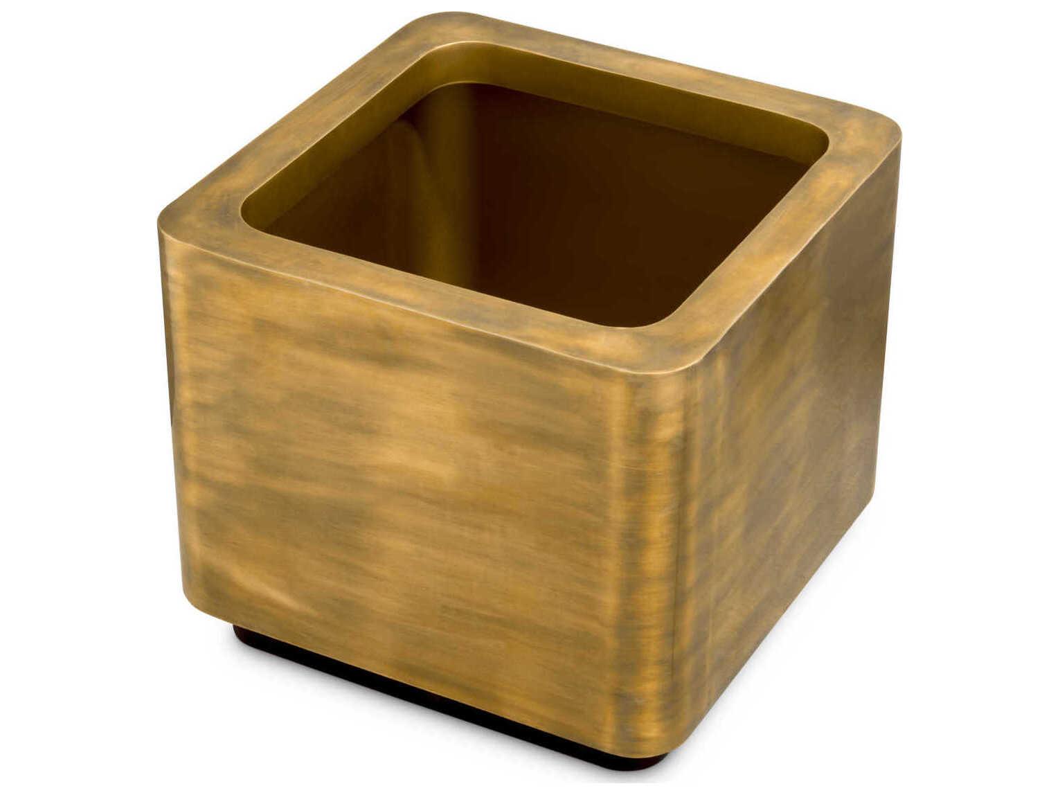 Eichholtz Jasper Square Vintage Brass Planter
