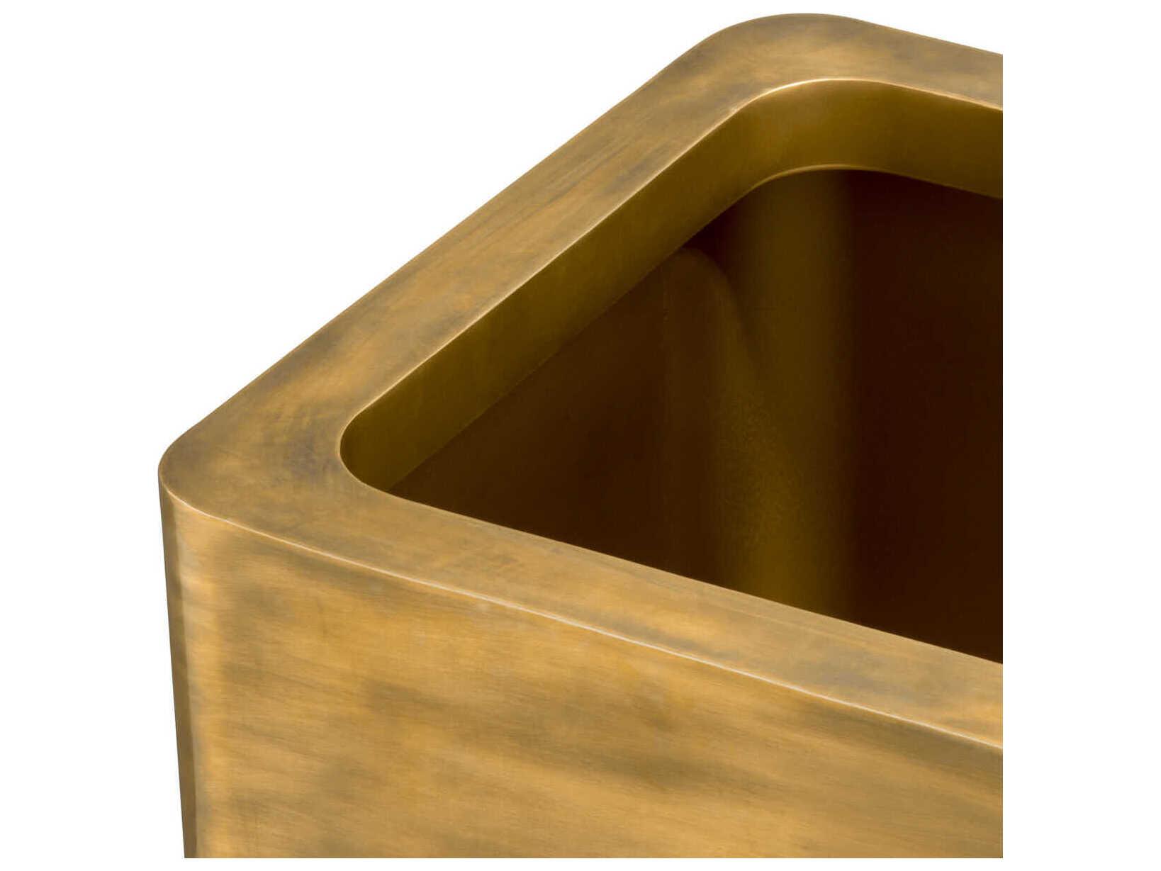Eichholtz Jasper Square Vintage Brass Planter