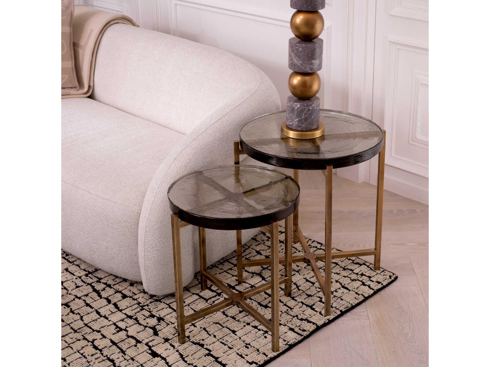 Eichholtz Haymann Vintage Brass Set of 2 Side Table