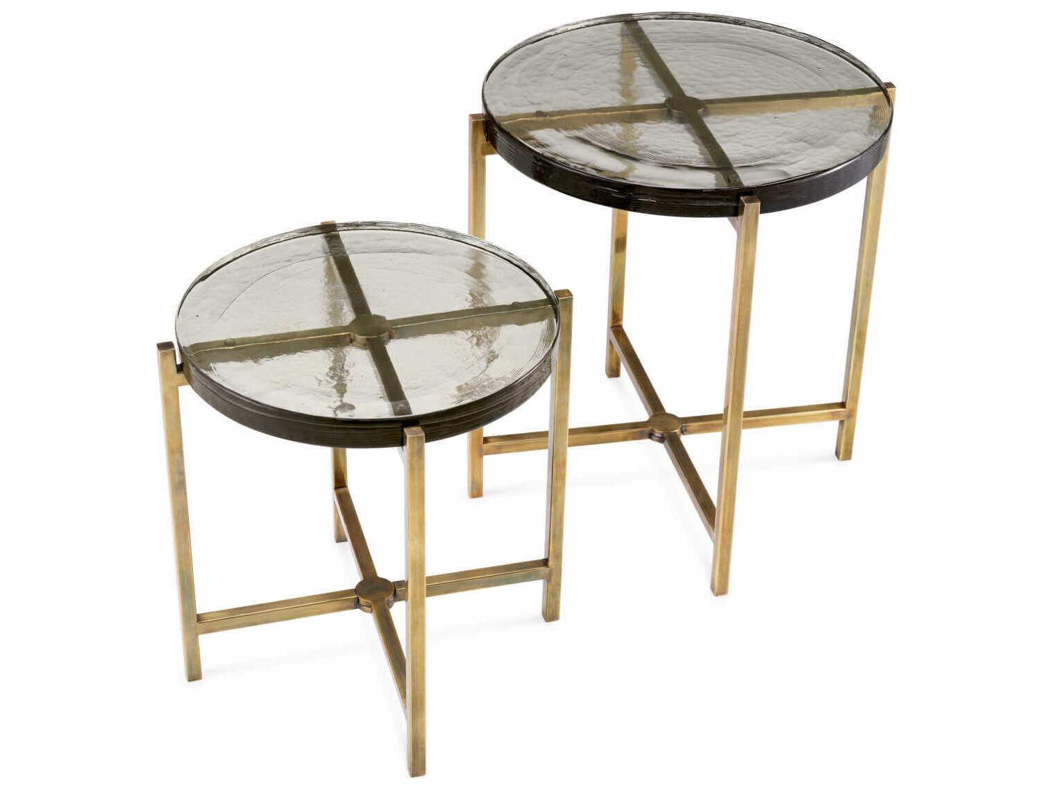 Eichholtz Haymann Vintage Brass Set of 2 Side Table