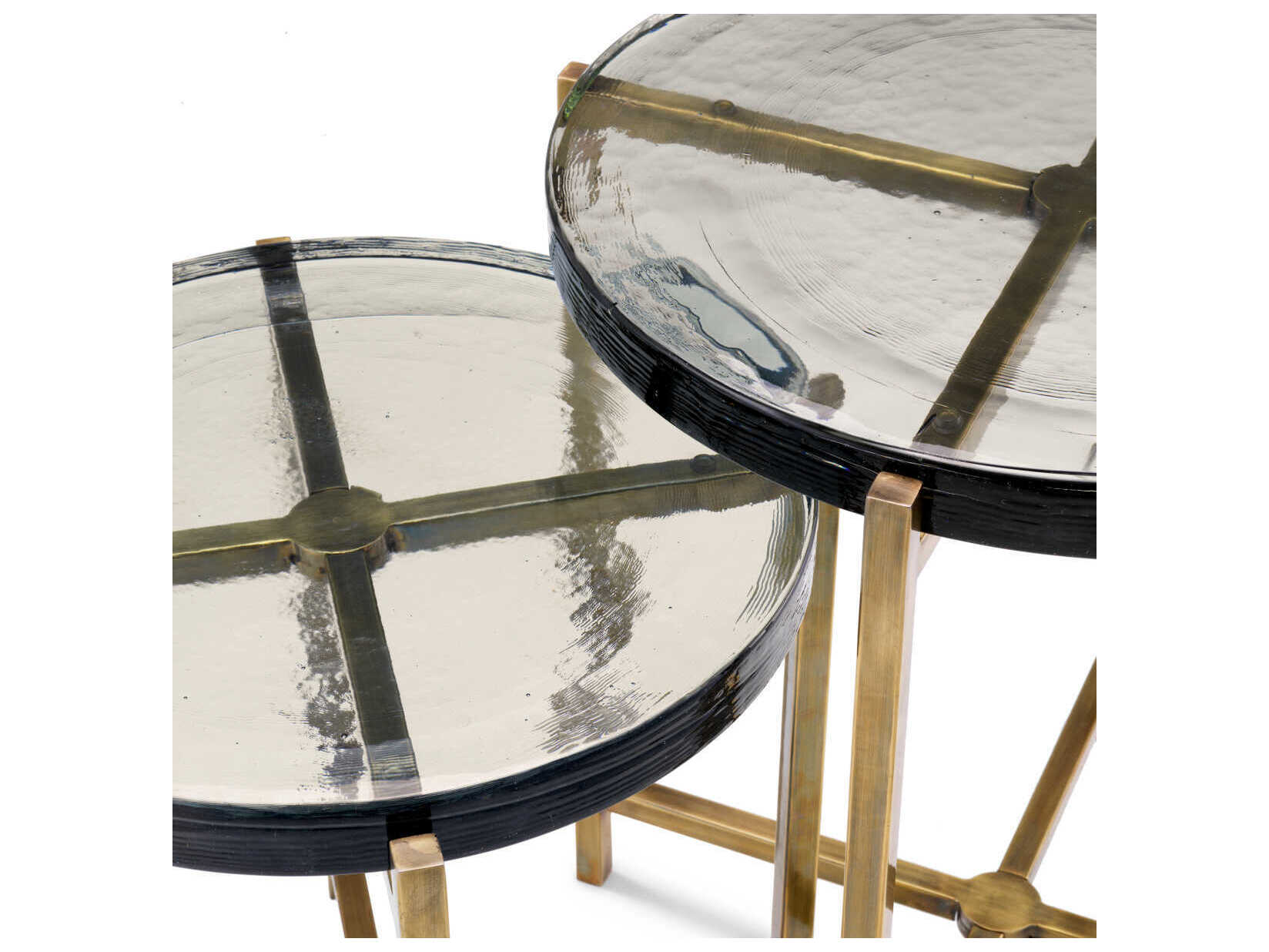 Eichholtz Haymann Vintage Brass Set of 2 Side Table