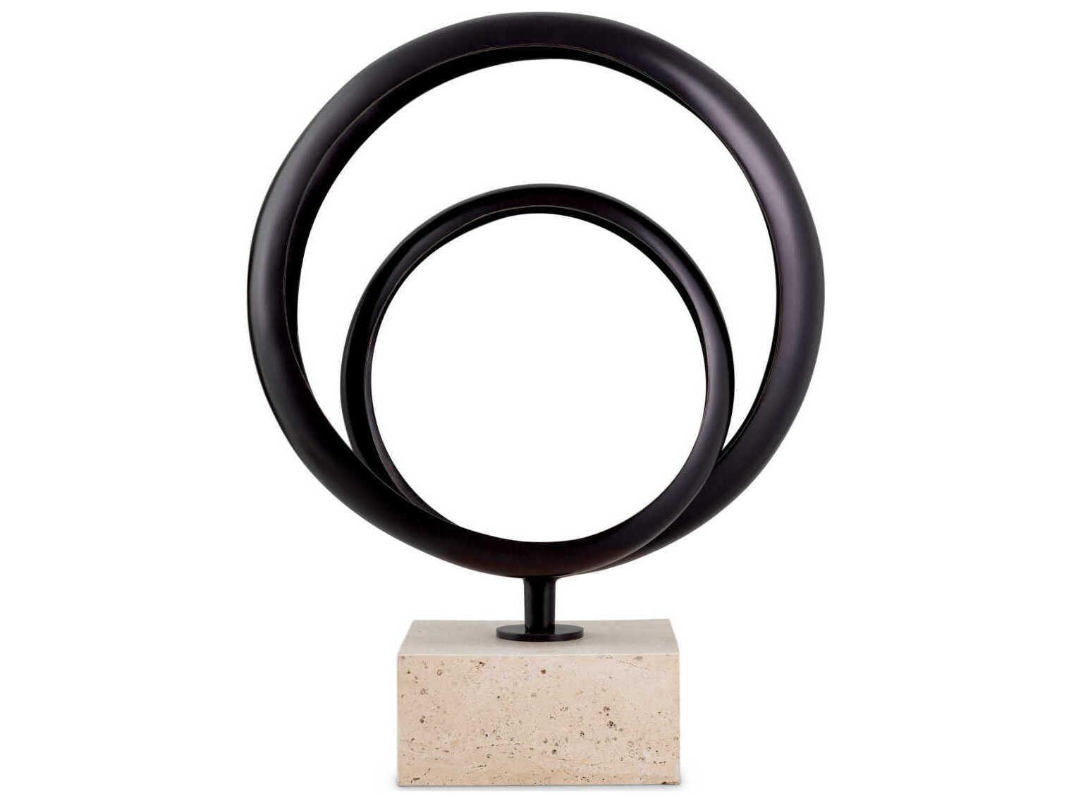 Eichholtz Elena Bronze Highlight Travertine Object