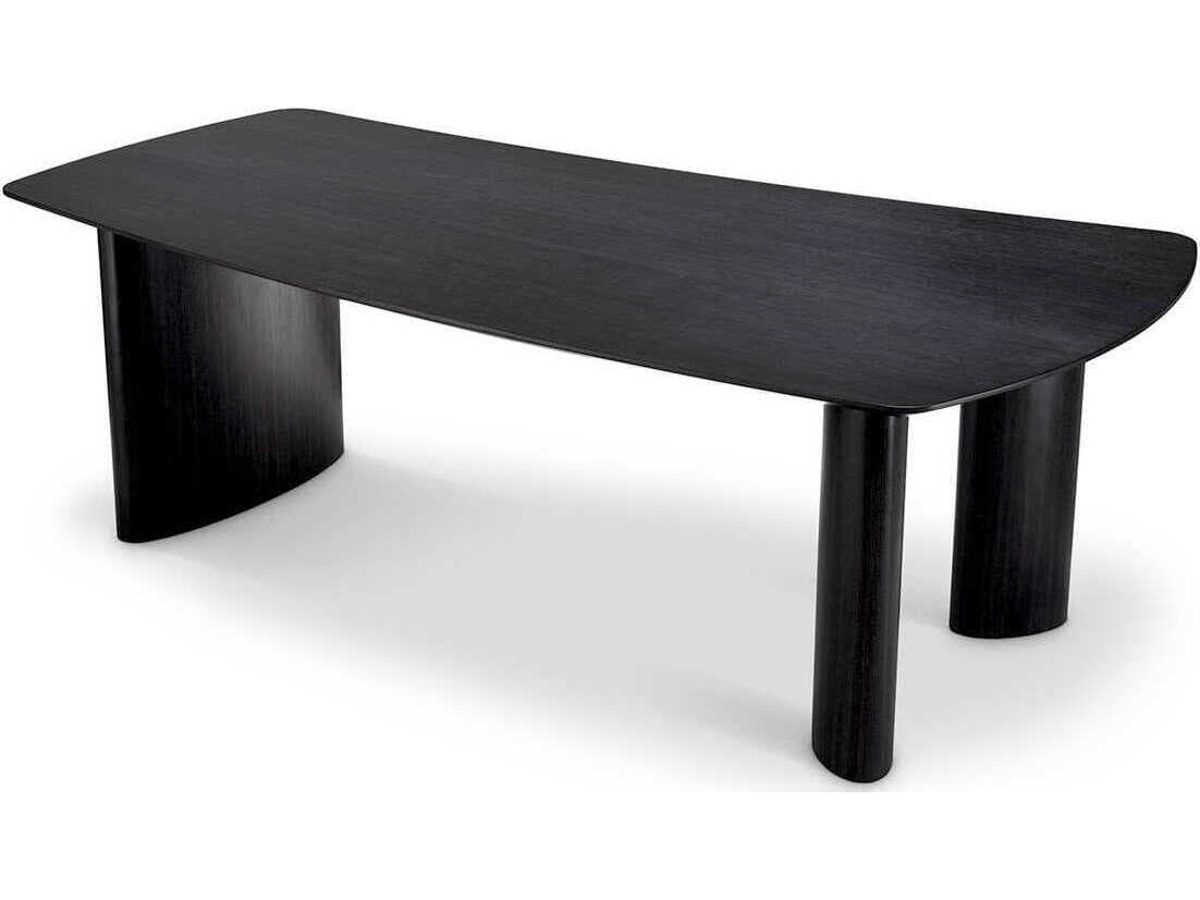 Eichholtz Bergman S Charcoal Grey Oak Veneer Dining Table