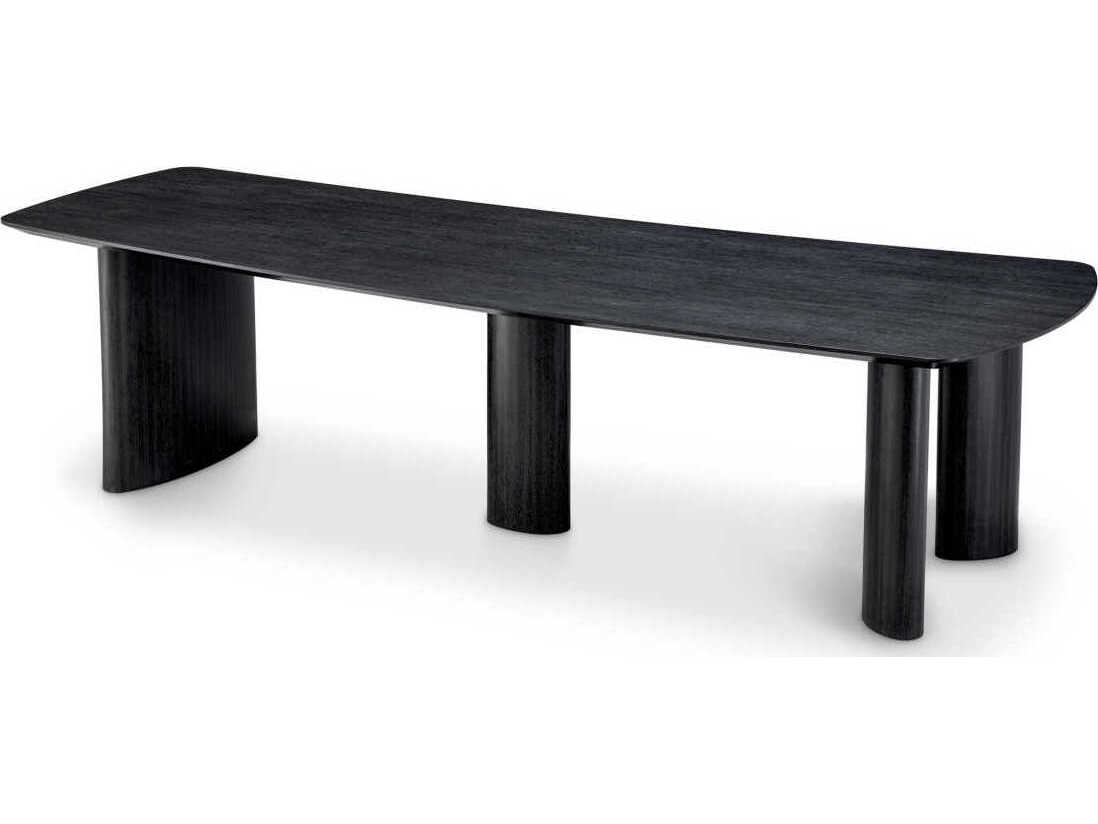 Eichholtz Bergman L Charcoal Grey Oak Veneer Dining Table
