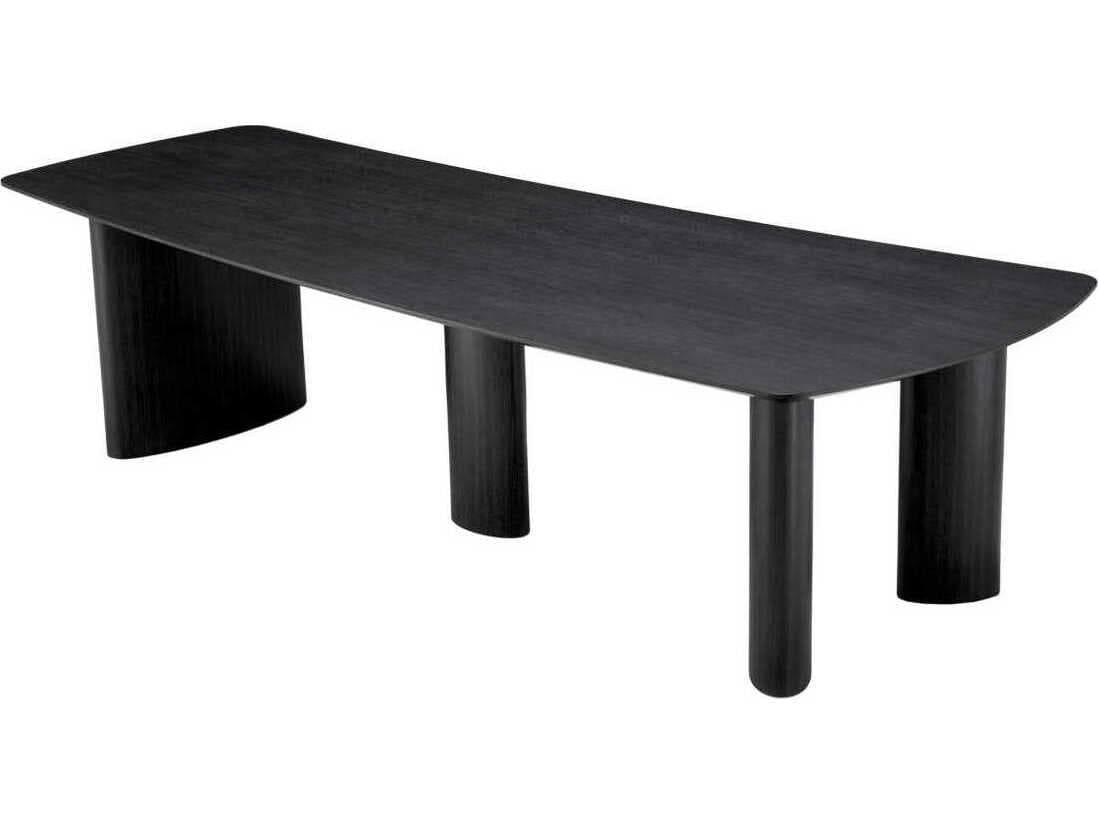 Eichholtz Bergman L Charcoal Grey Oak Veneer Dining Table