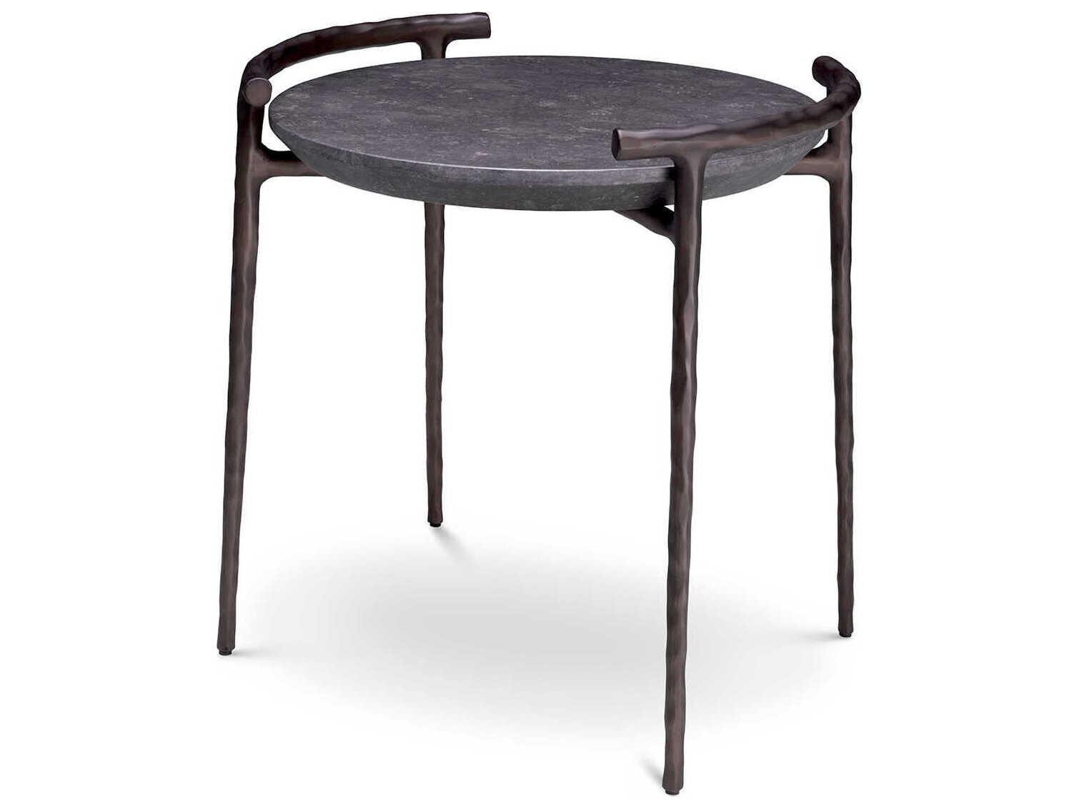 Eichholtz Arca Grey Marble Bronze Side Table