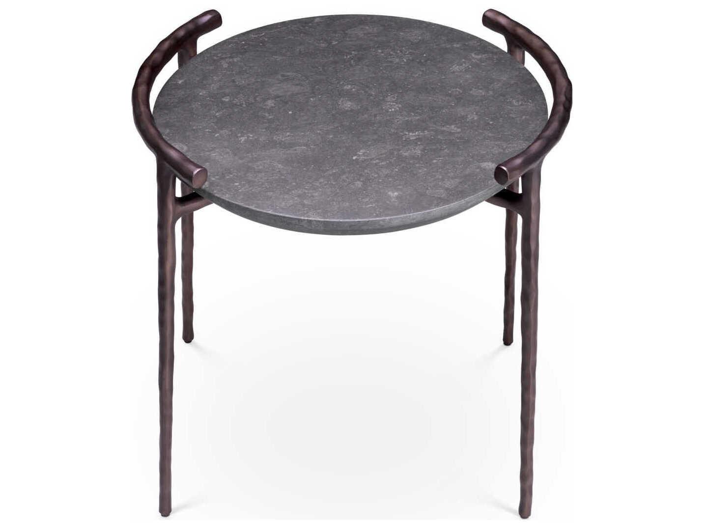 Eichholtz Arca Grey Marble Bronze Side Table